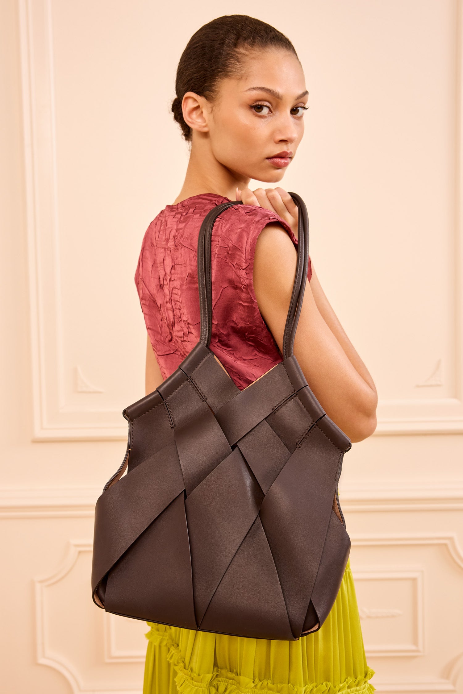 Charlotte Shoulder Bag - Wenge Handcrafted Leather Shoulder