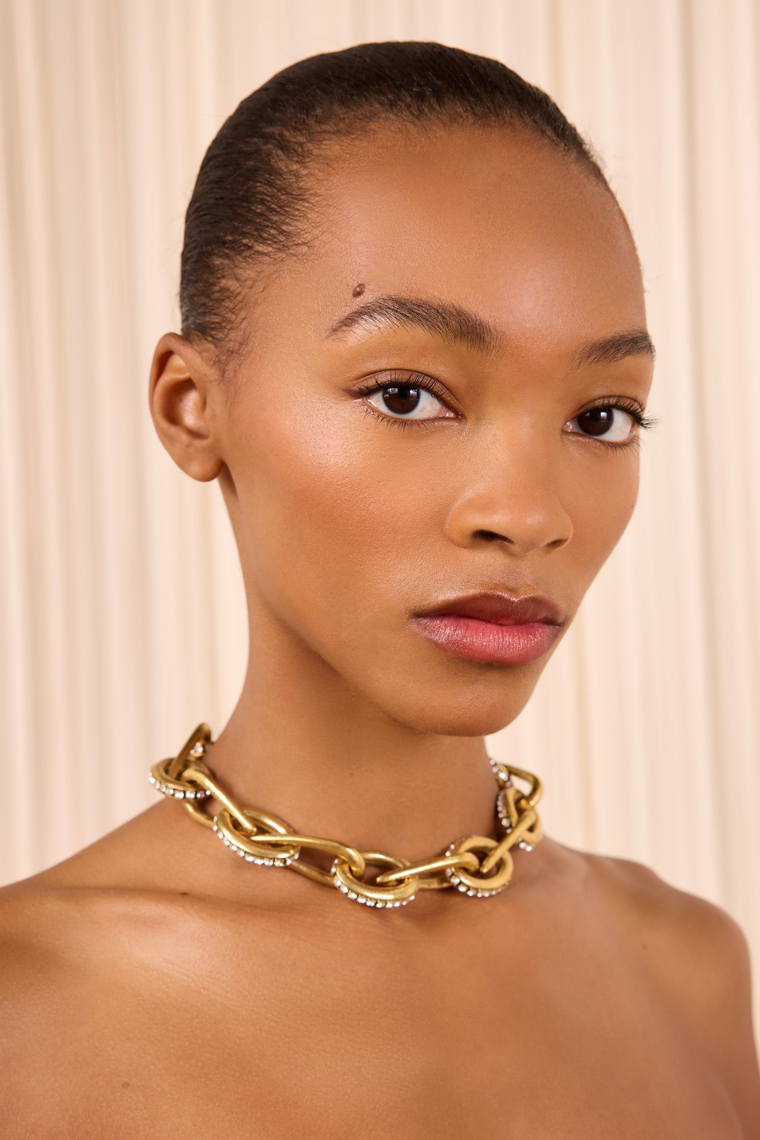 Ulla Johnson Chunky Teardrop Chain w/Pave - Brass