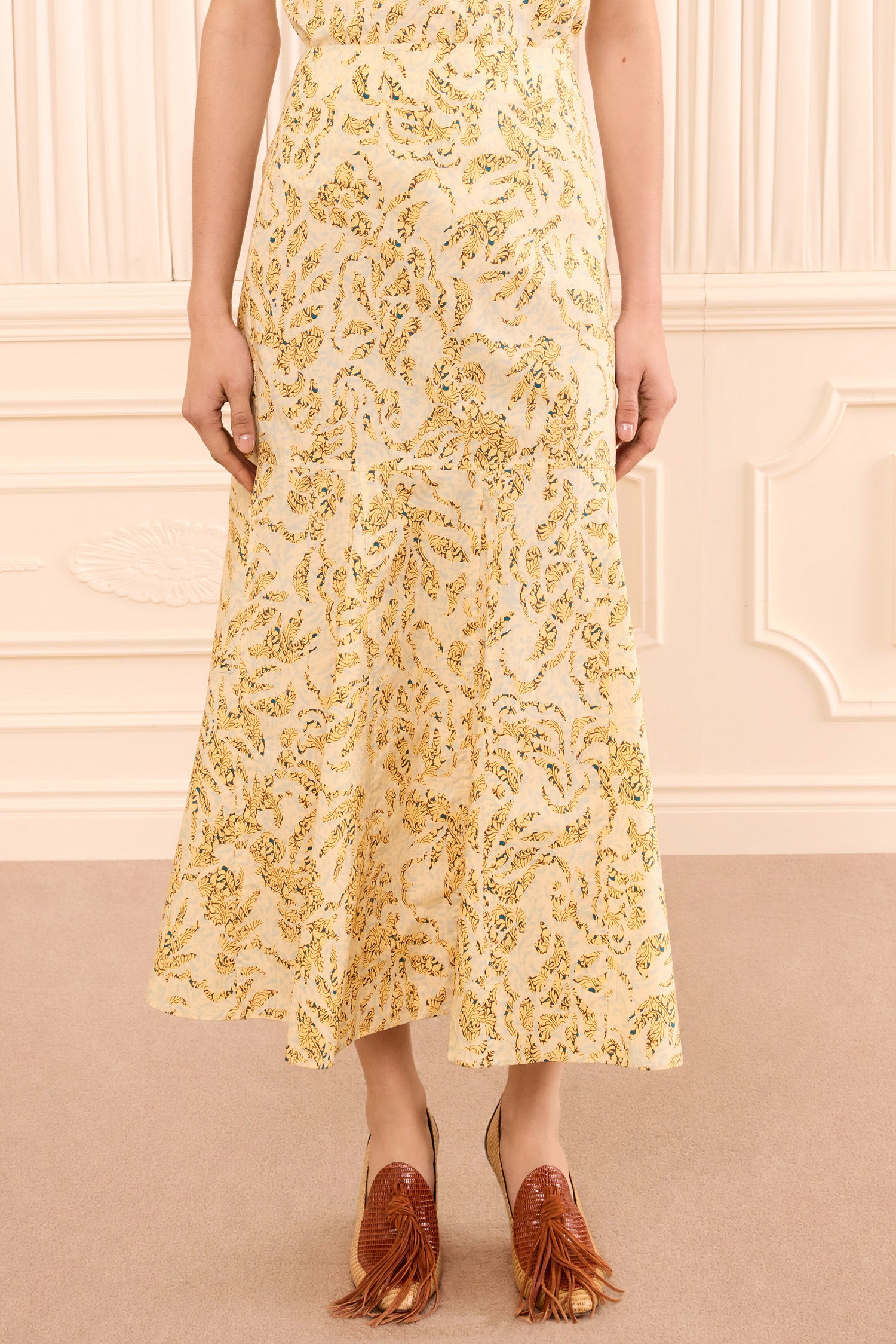 Ulla Johnson Clarisse Trumpet Midi Skirt - Chamomile