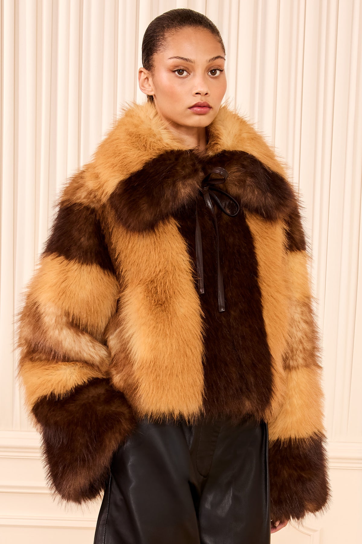 Cleo Patchwork Coat - Sable