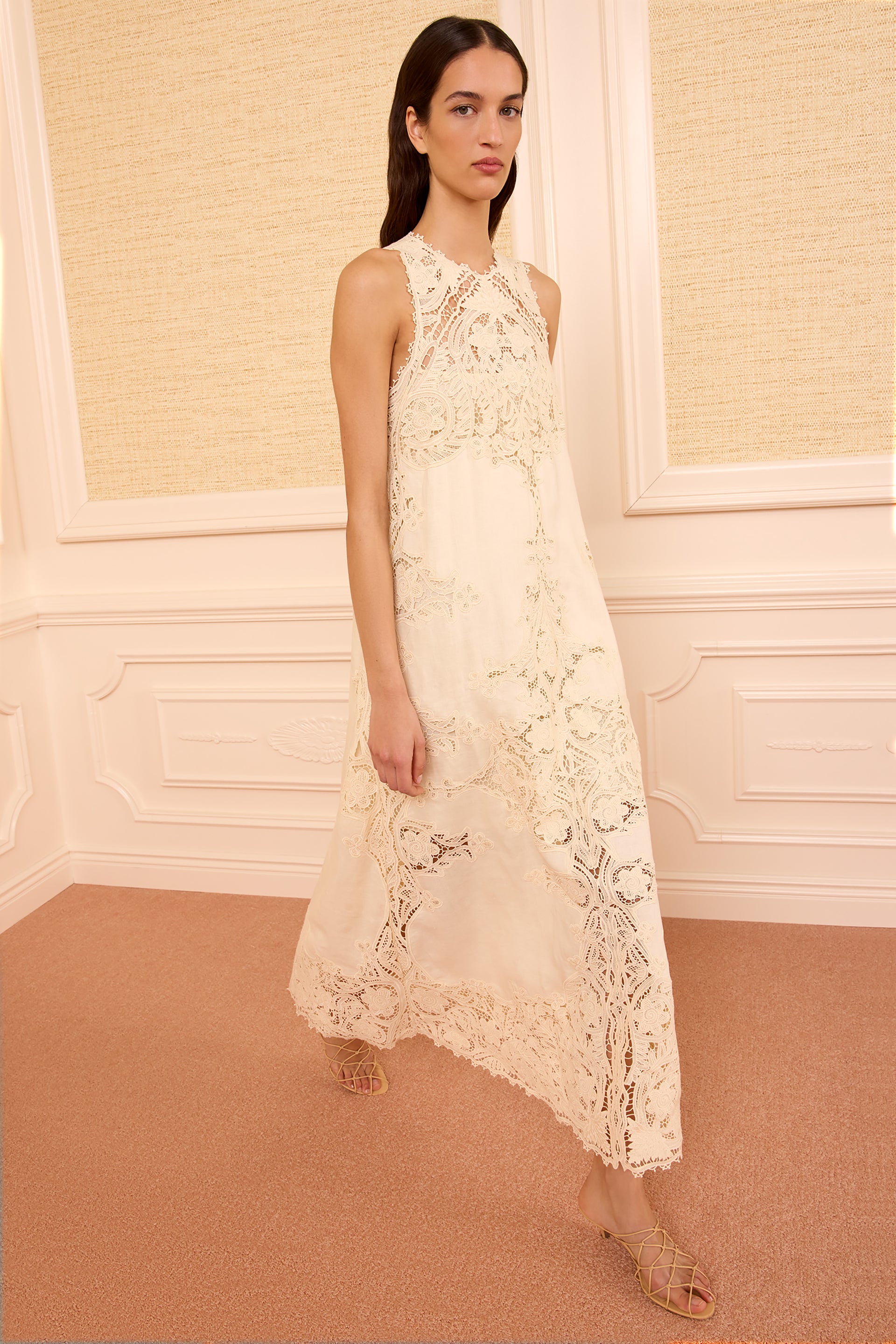 Ulla Johnson | Women's Coralite Linen in White - Size 12 | Evening Dress