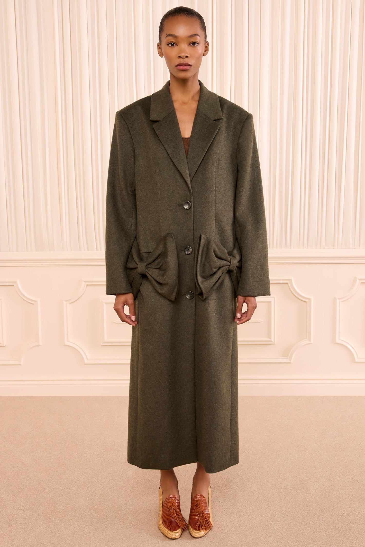 Ulla Johnson Corin Wool Coat with Bows - Willow