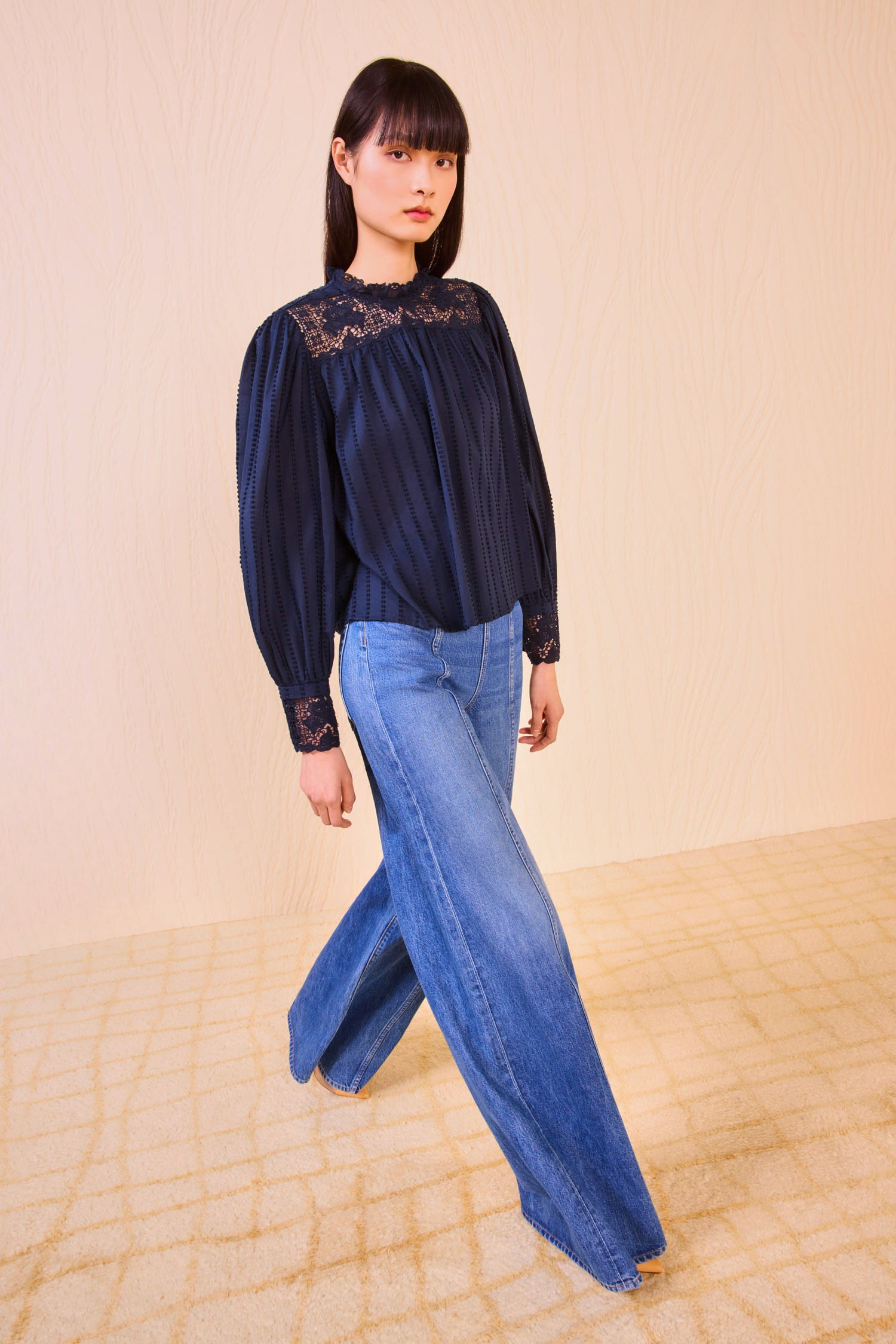トップス 5Y soor ploom Imelda Blouse leaf print