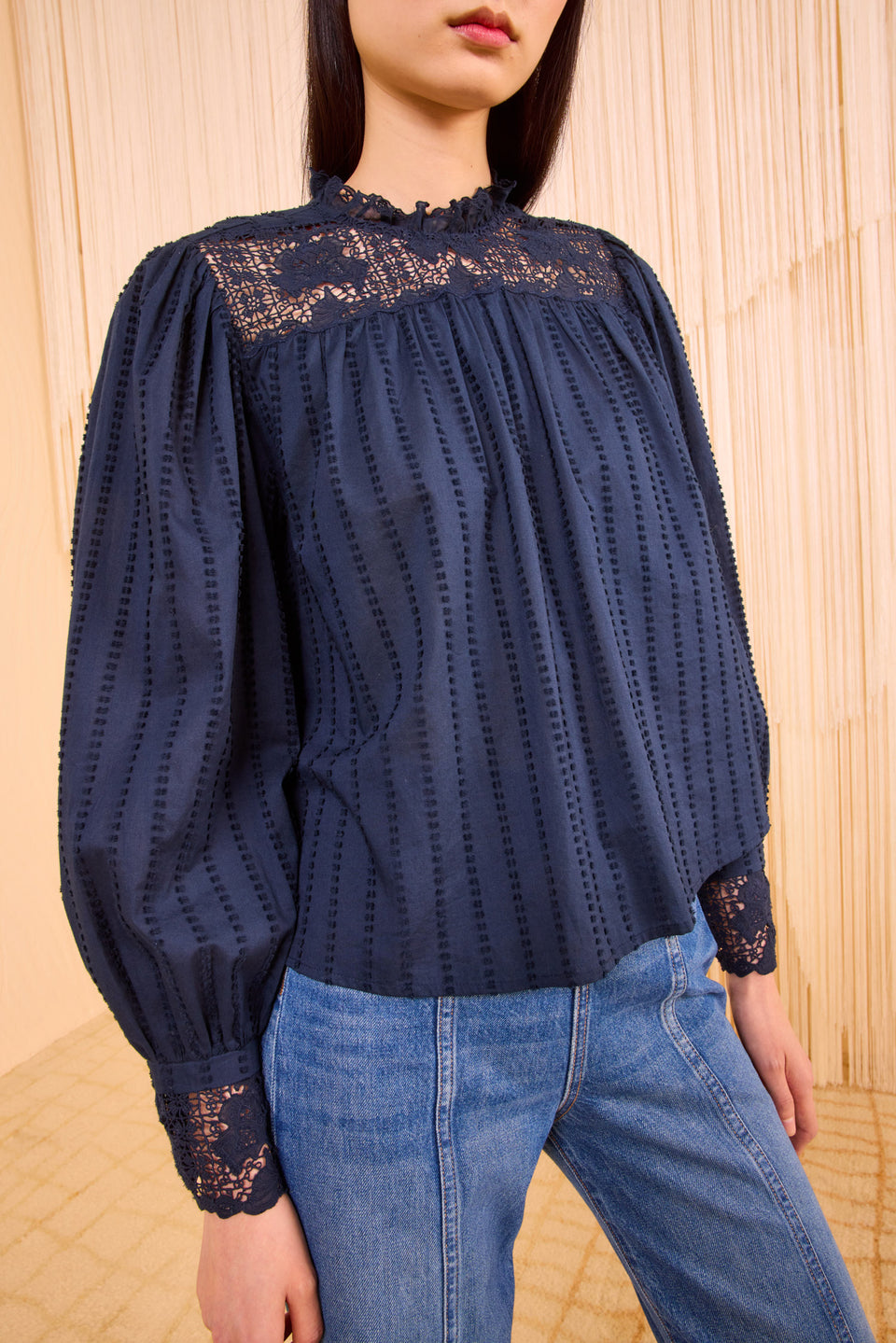Cornelia Long Sleeve Blouse - Midnight