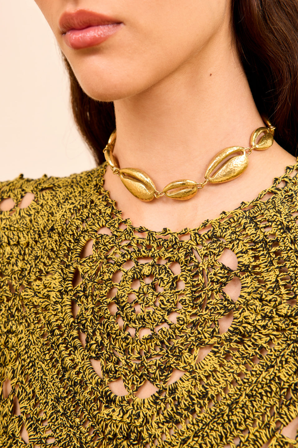 Cowrie Shell Brass Necklace - Brass