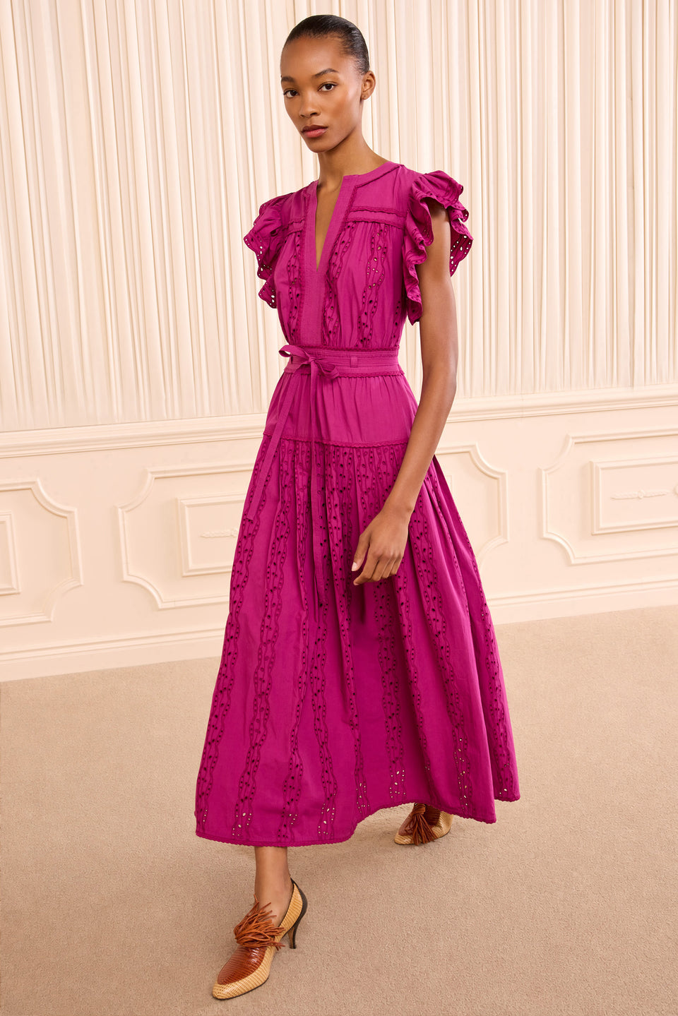 Elvira SS Cotton Dress - Orchid