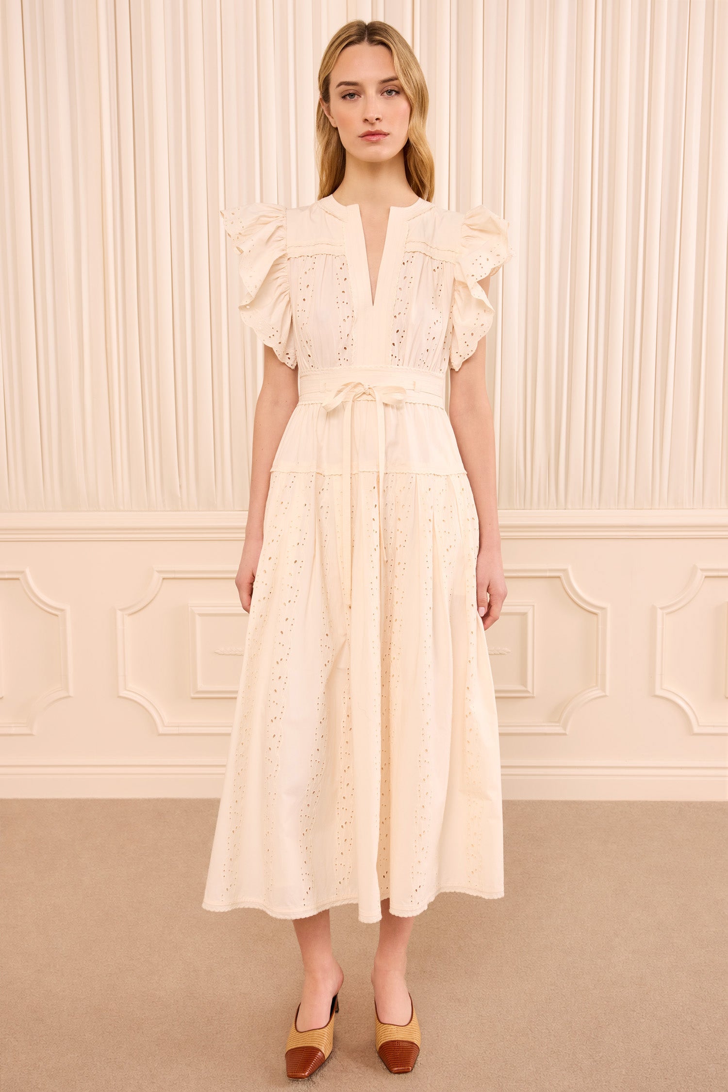 Dani SS Cotton Dress - Pearled Ivory