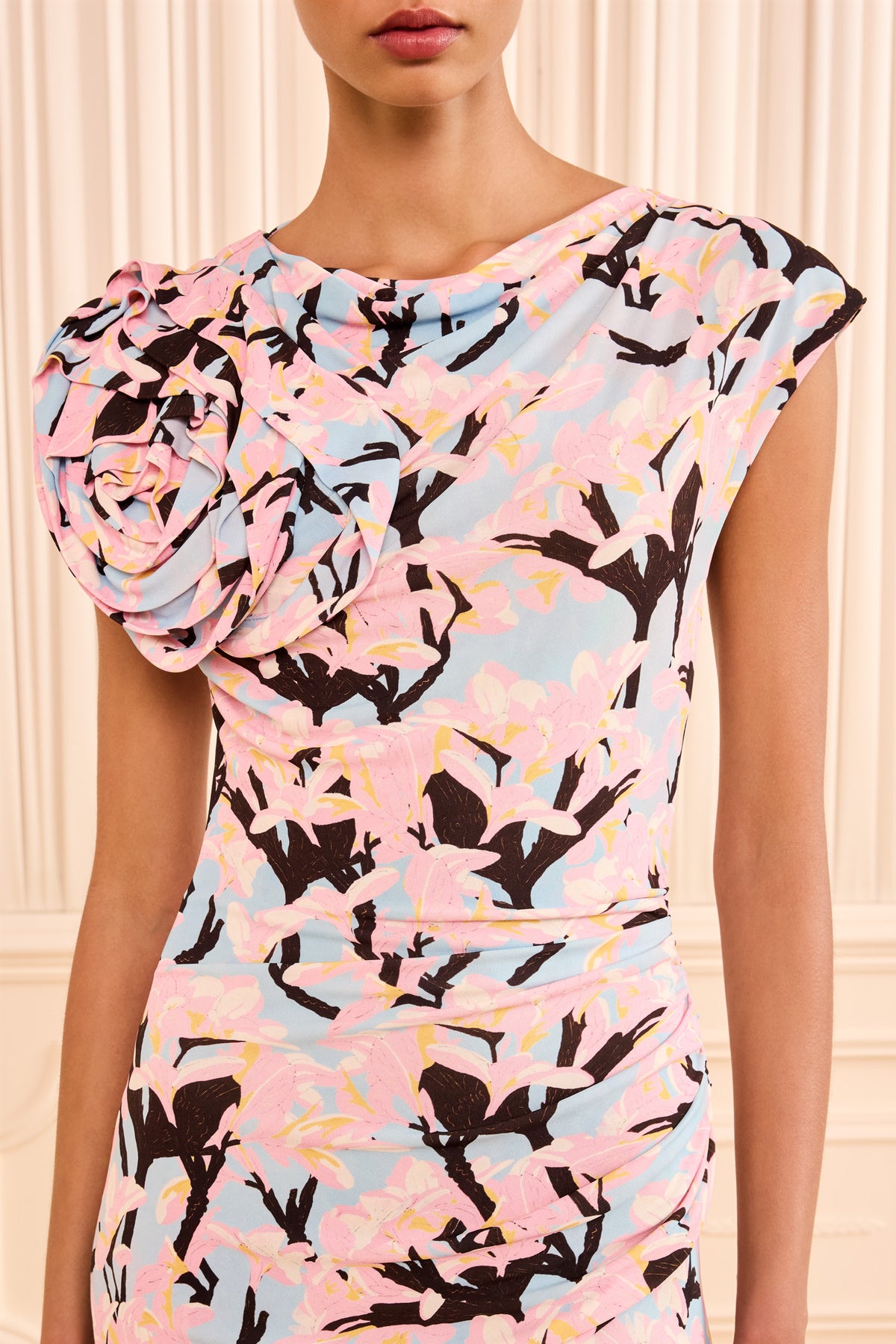 Daphne Dress with Flower Detail - Nostalgia Playground