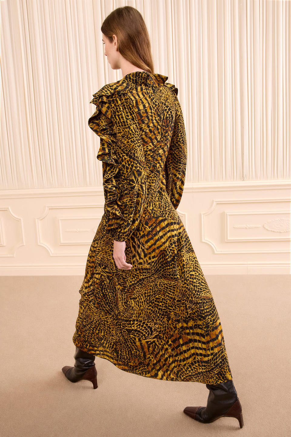 Dara Long Sleeve Silk Dress - Wren