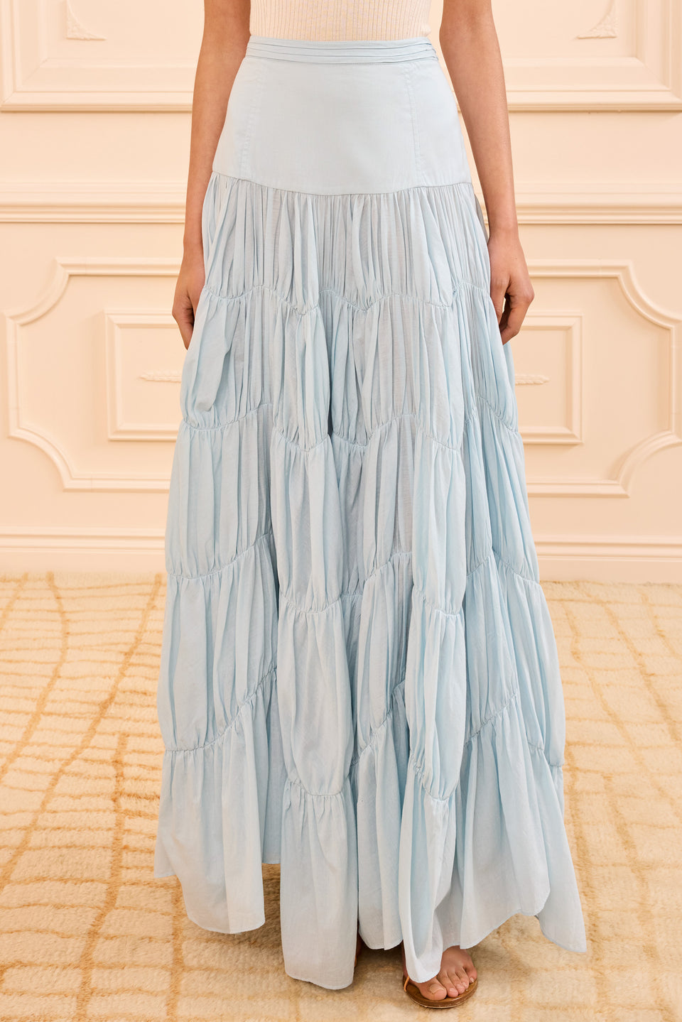 Davina Drop Tiered Skirt - Adriatic