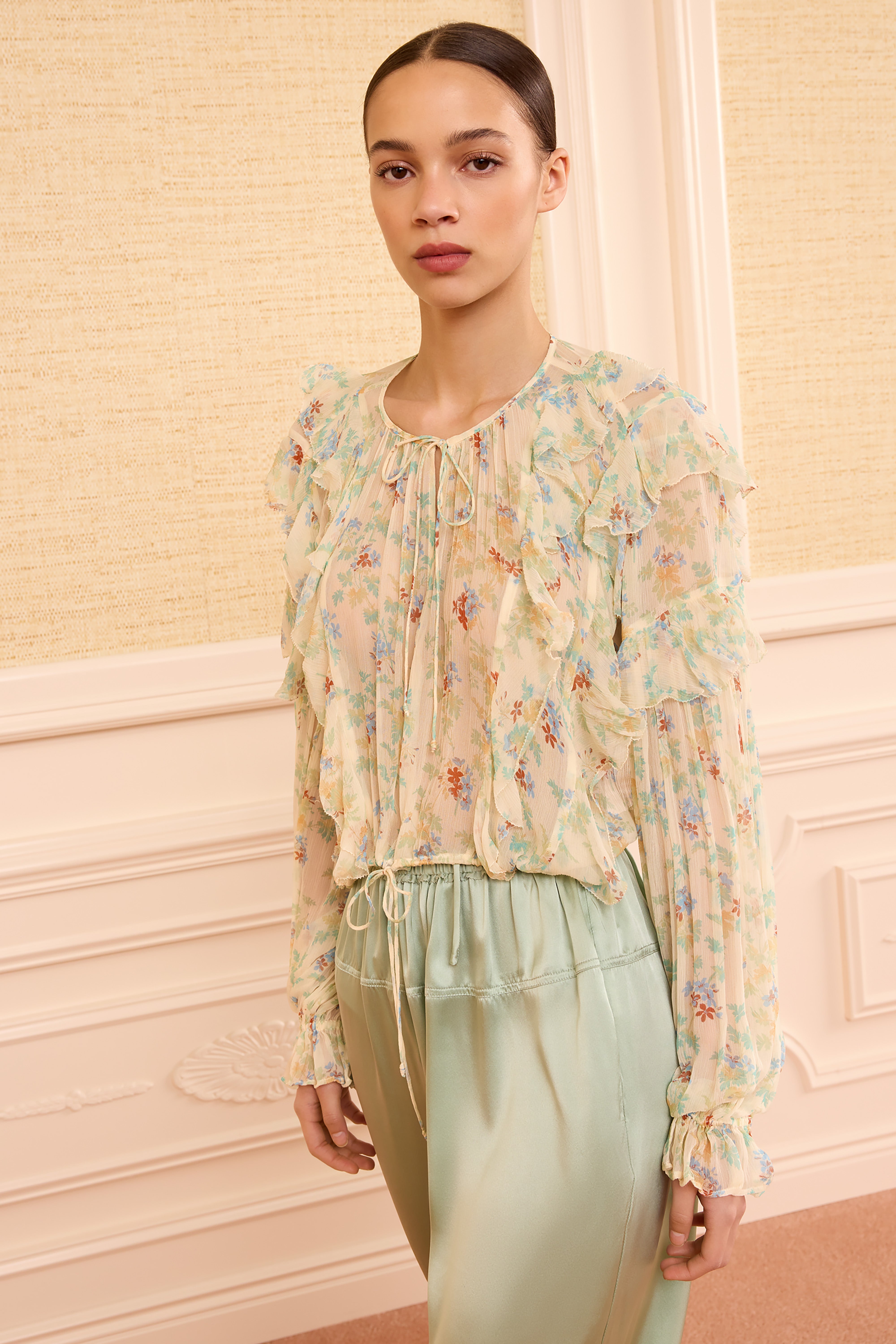 Delfina Silk Blouse - Moon Petal - Ulla Johnson