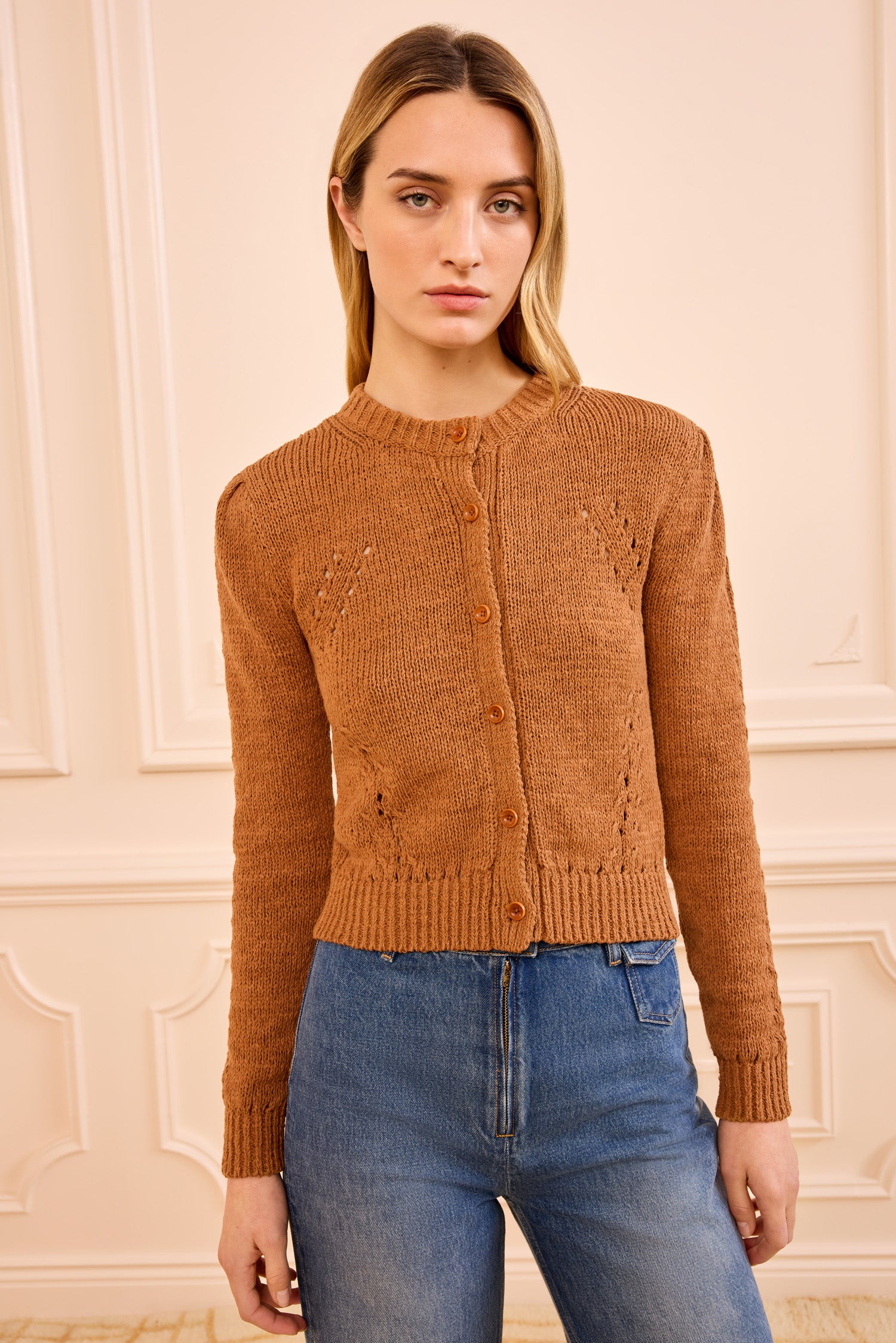Delphina Long Sleeve Cardigan - Umber - Ulla Johnson