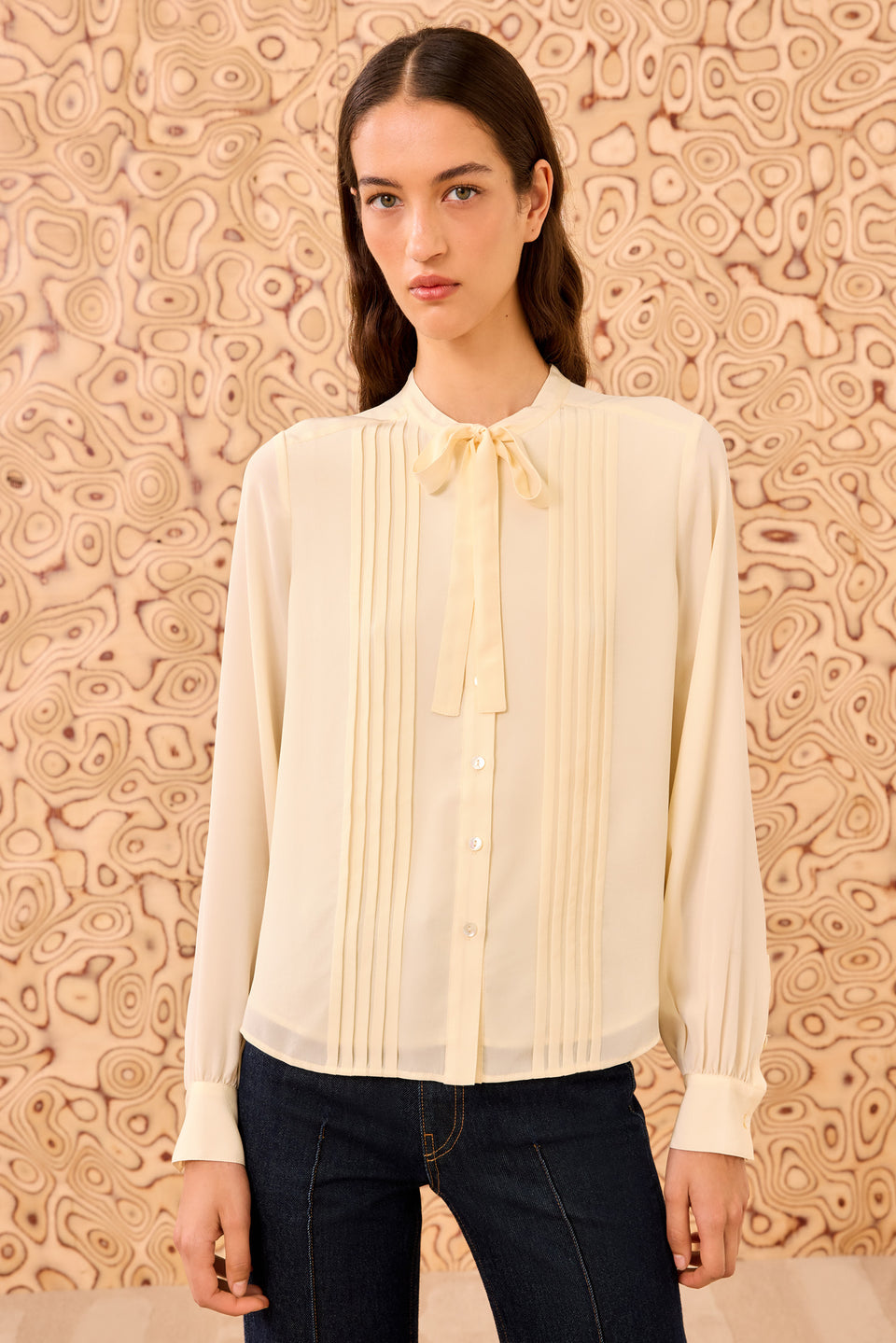 Delvine Btn Up Blouse - Cowrie