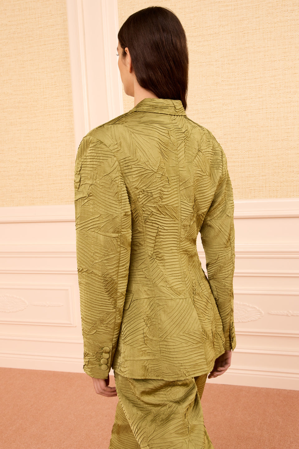 Dhemi Satin Blazer - Moss Gold