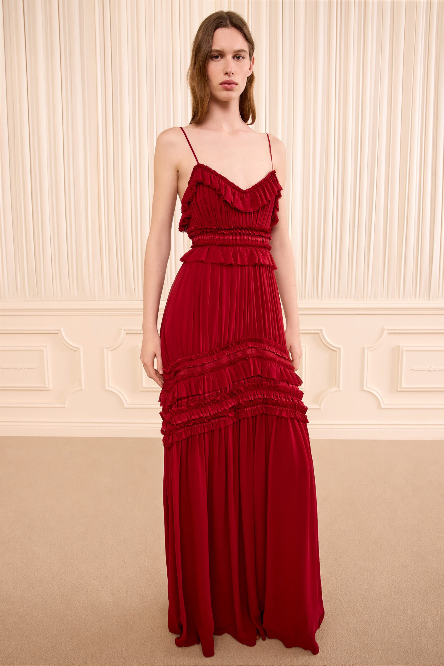 Ulla Johnson Dorothea Sleeveless Silk Gown - Cerise