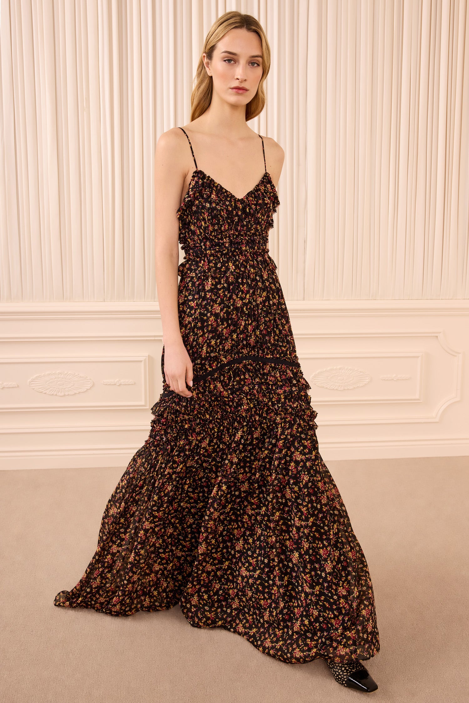 Ulla Johnson | Women's Dorothea Sleeveless Silk Wedding Guest Gown in Brown - Size 10 | Black Tie Dress | Evening Dress