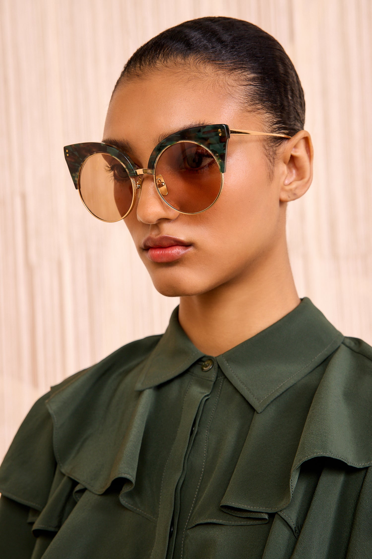 Ulla Johnson Victoire Sunglasses - Rainforest Jasper