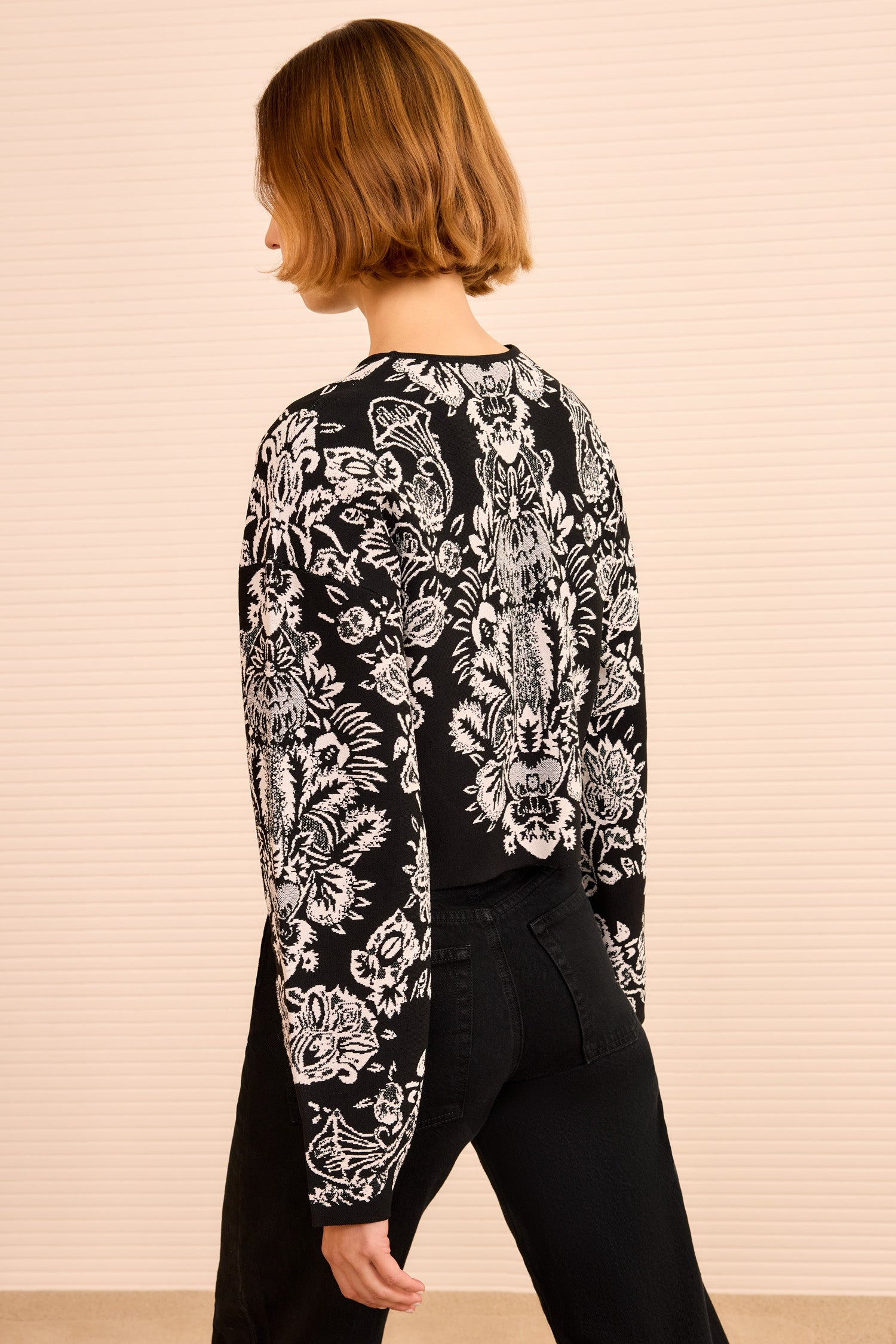 Elisa LS Jacquard Pullover - Noir