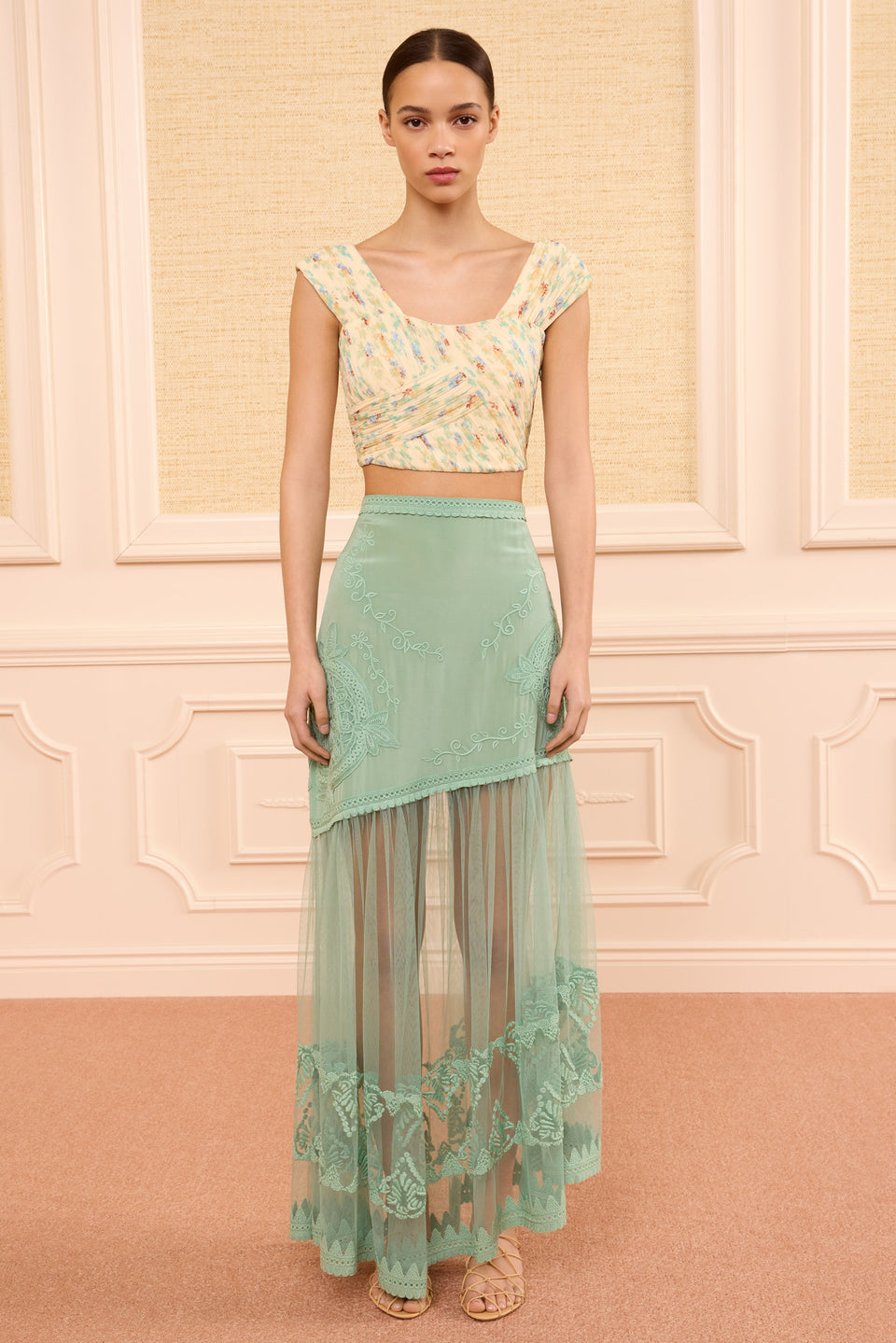 Elspeth Silk Midi Skirt - Arctic