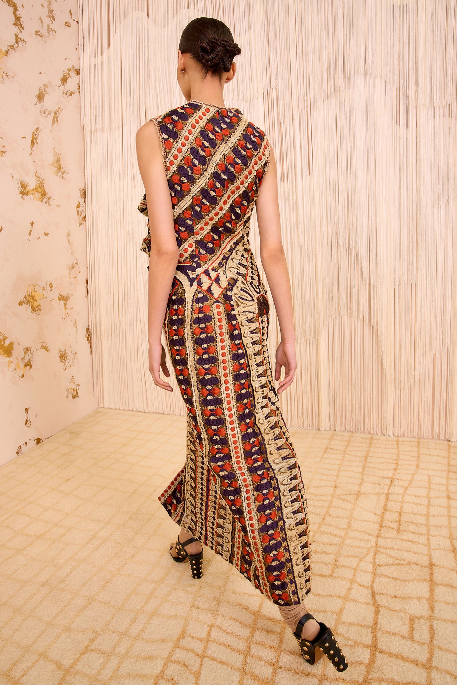 Estela Jacquard Sleeveless Dress - Ametrine