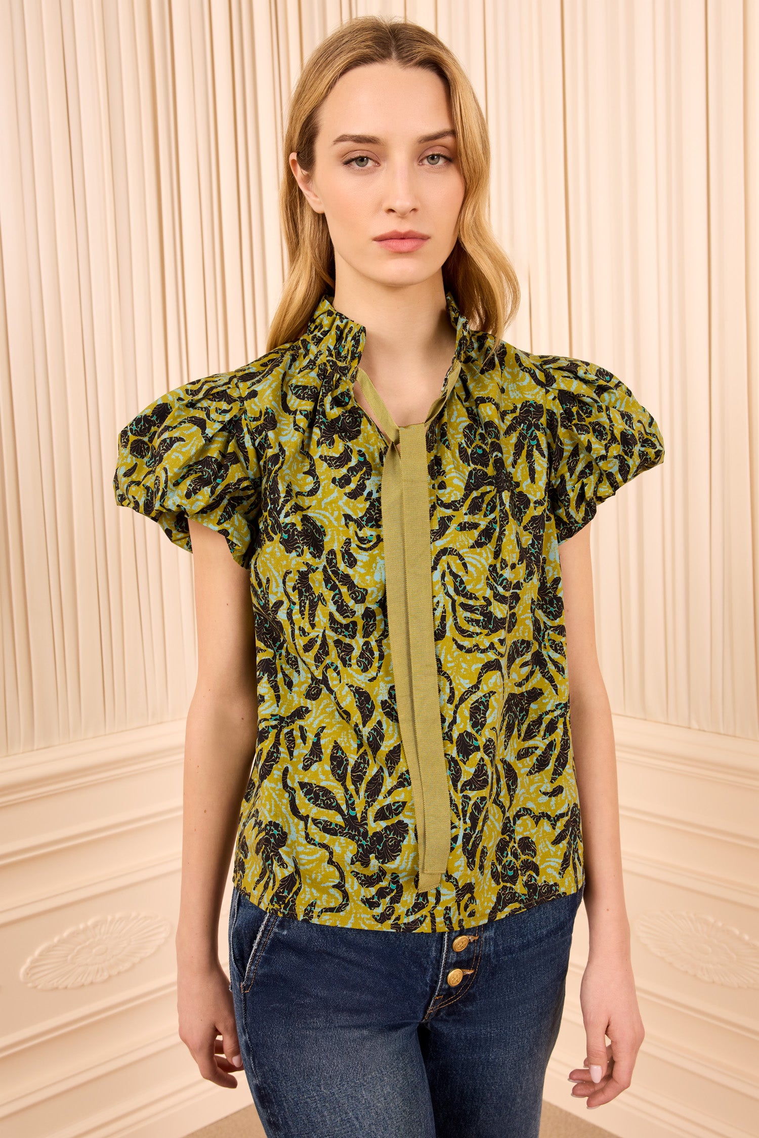 Estela SS Cotton Top - Chartreuse