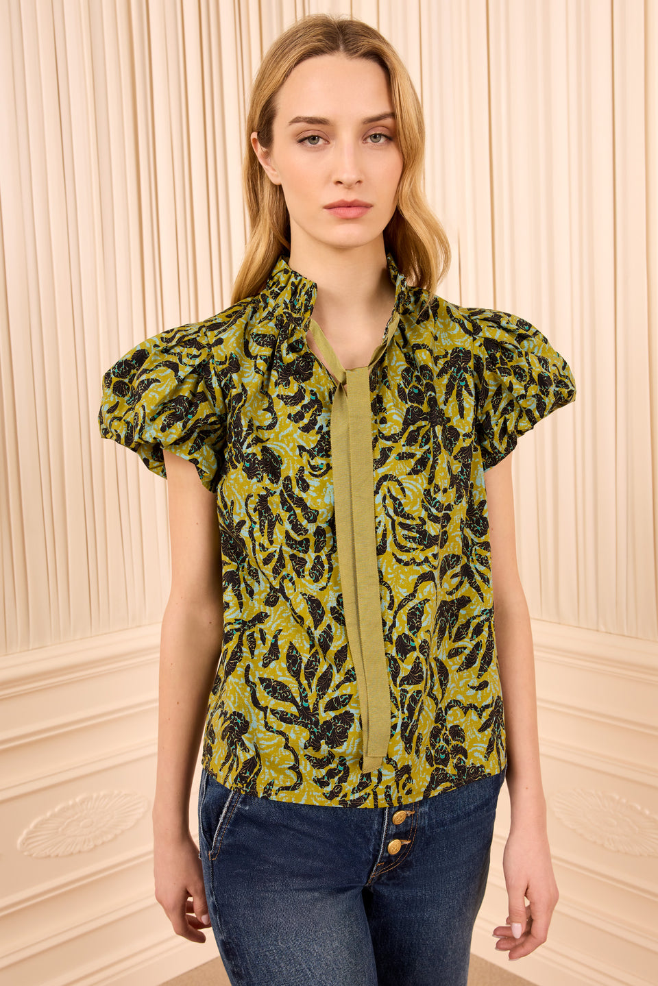 Estela SS Cotton Top - Chartreuse