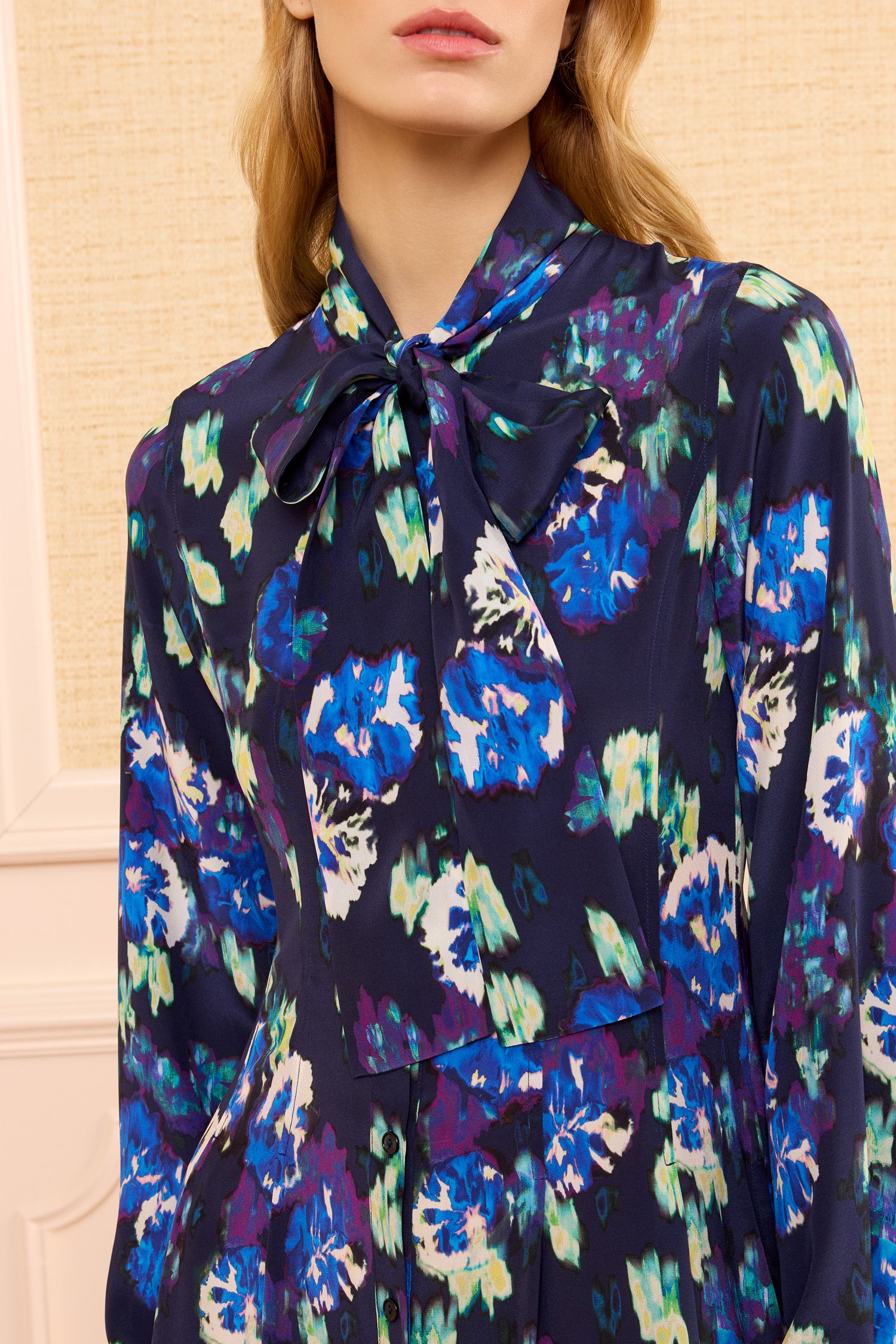 Evanthe LS Silk Dress - Evening Bloom