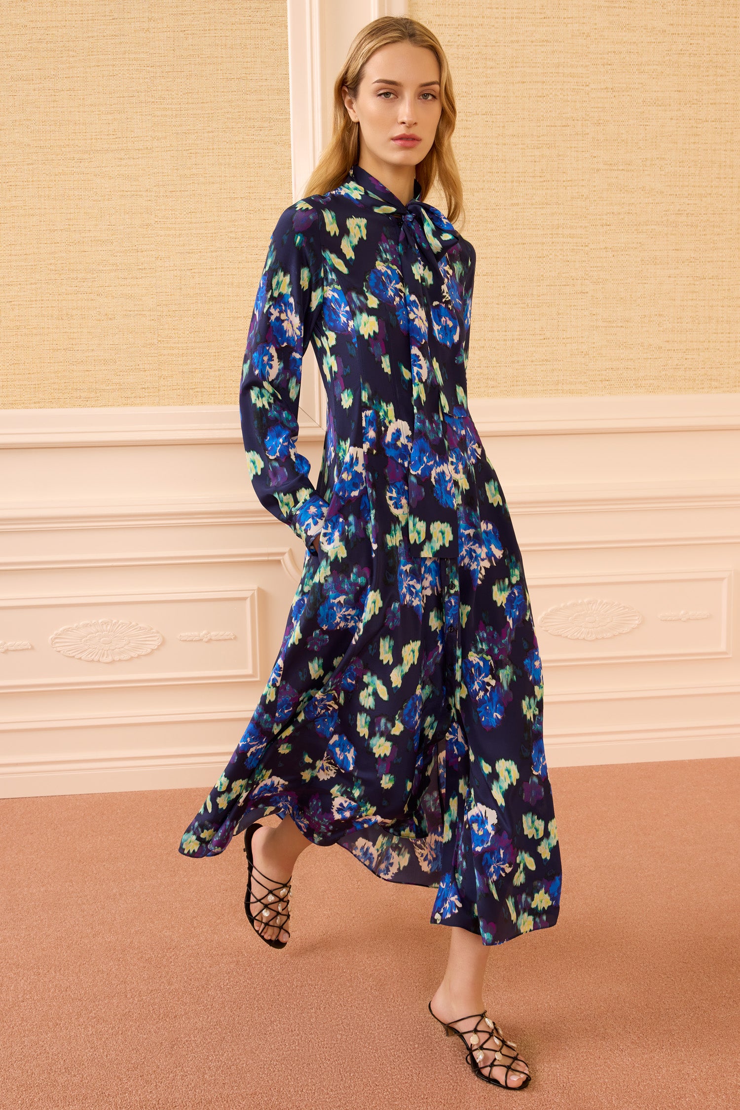 Ulla Johnson Evanthe LS Silk Dress - Evening Bloom