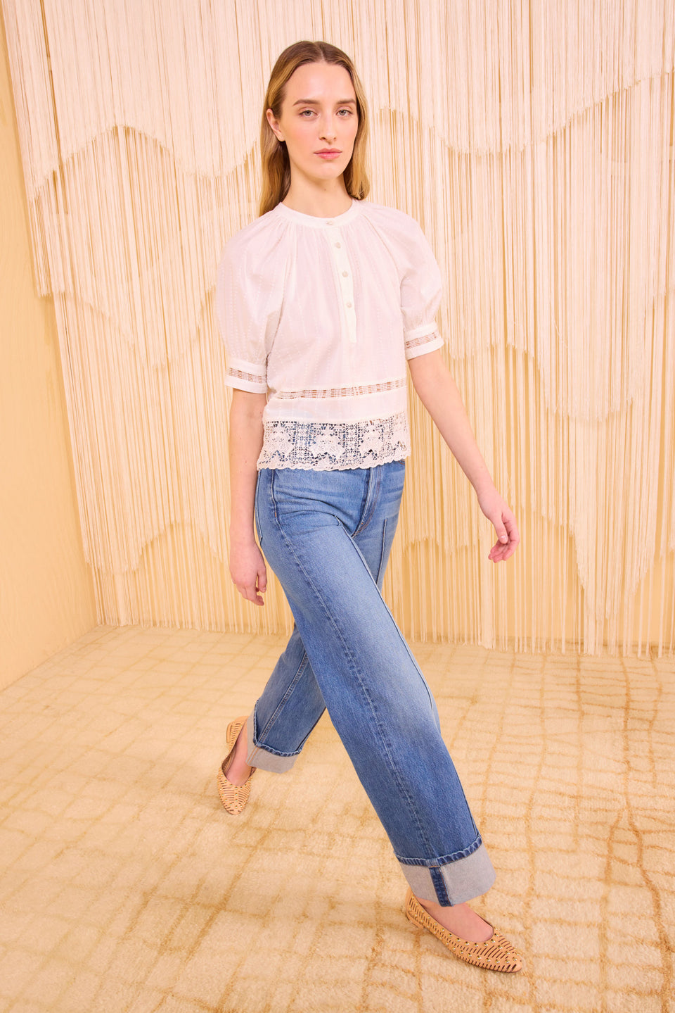 Faye Puff Sleeve Blouse - Pristine