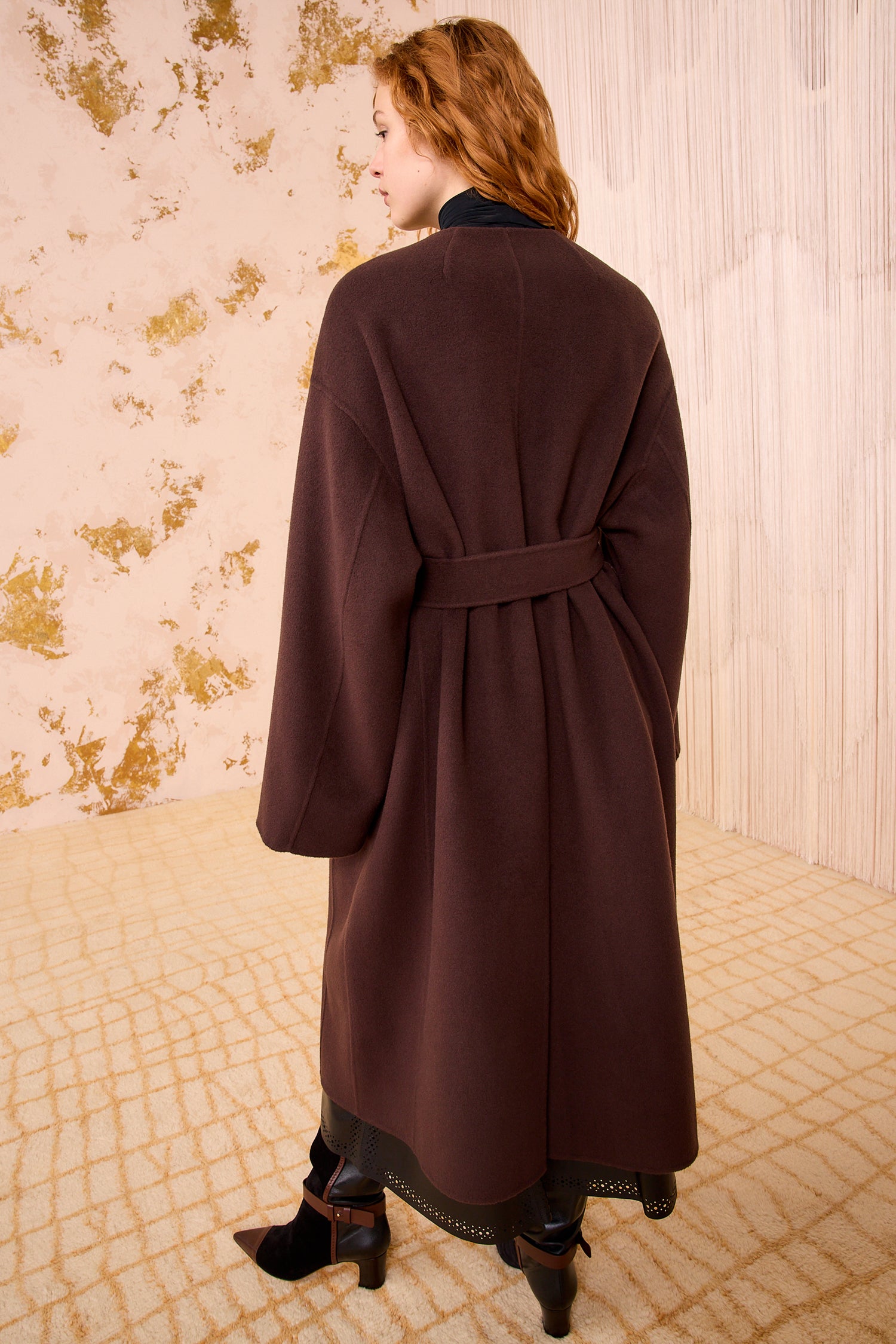 Fernanda Double Faced Wool Oversized Coat - Sable