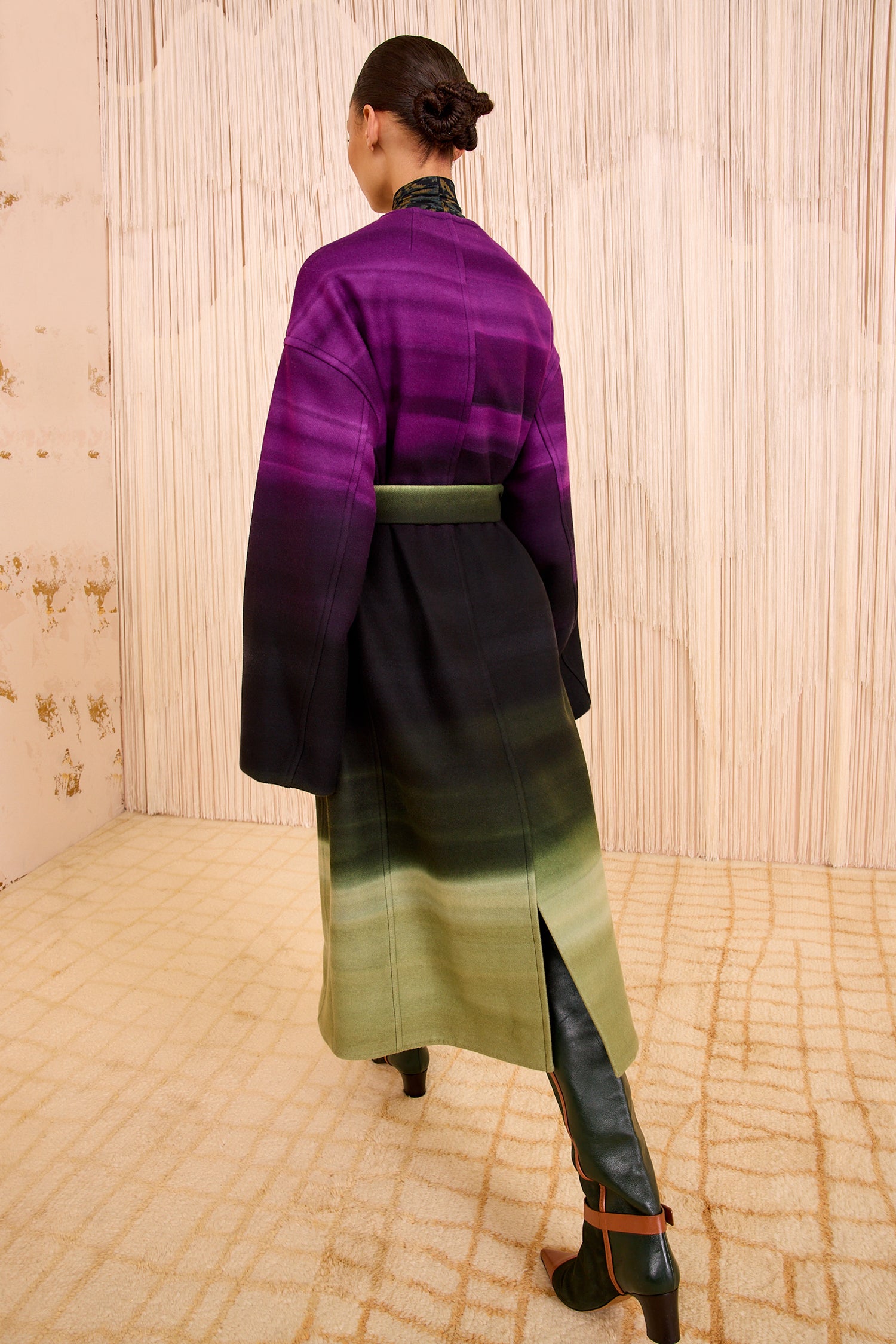 Fernanda Oversized Wool Melton Coat - Borealis