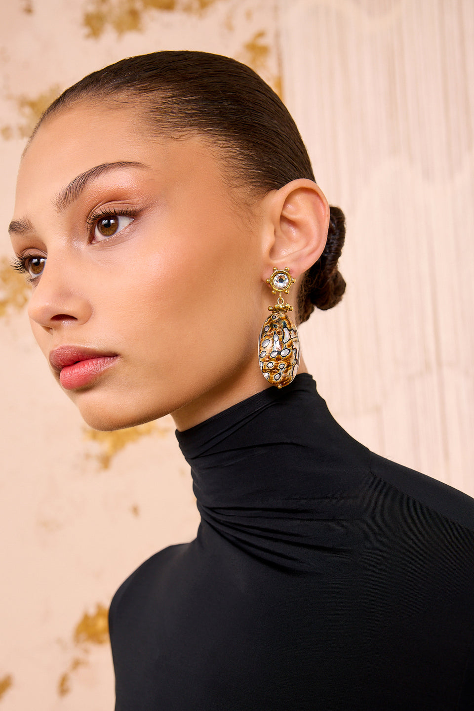 Fiori Black Multi Drop Earring - Black Multi