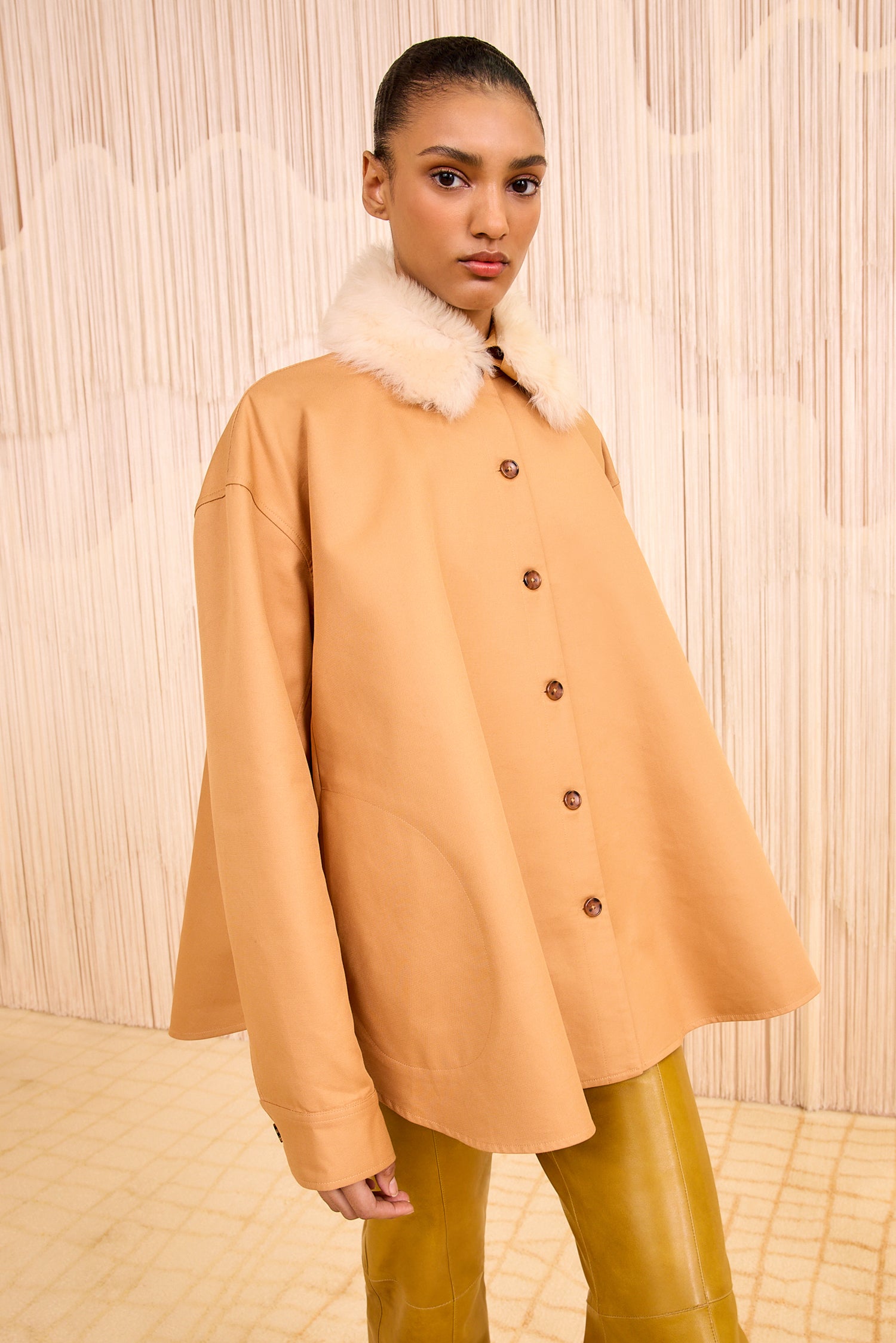 freckleSeoul no collar alpaca jacket