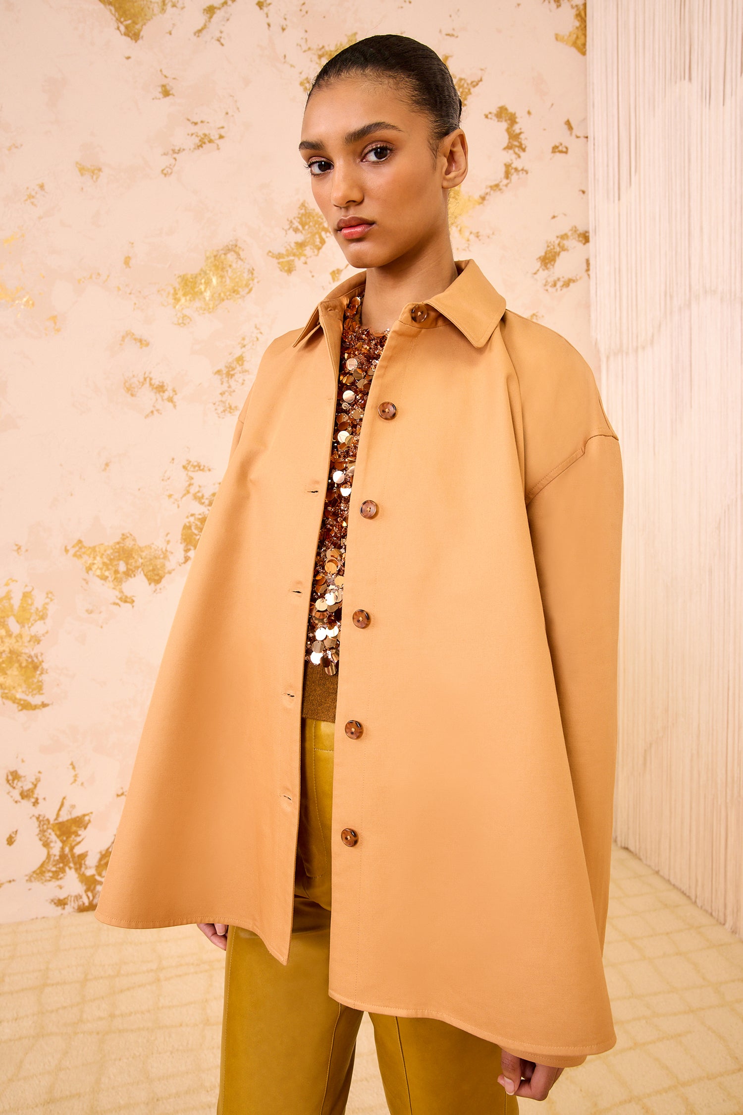 Floret Jacket with Removeable Collar - Alpaca