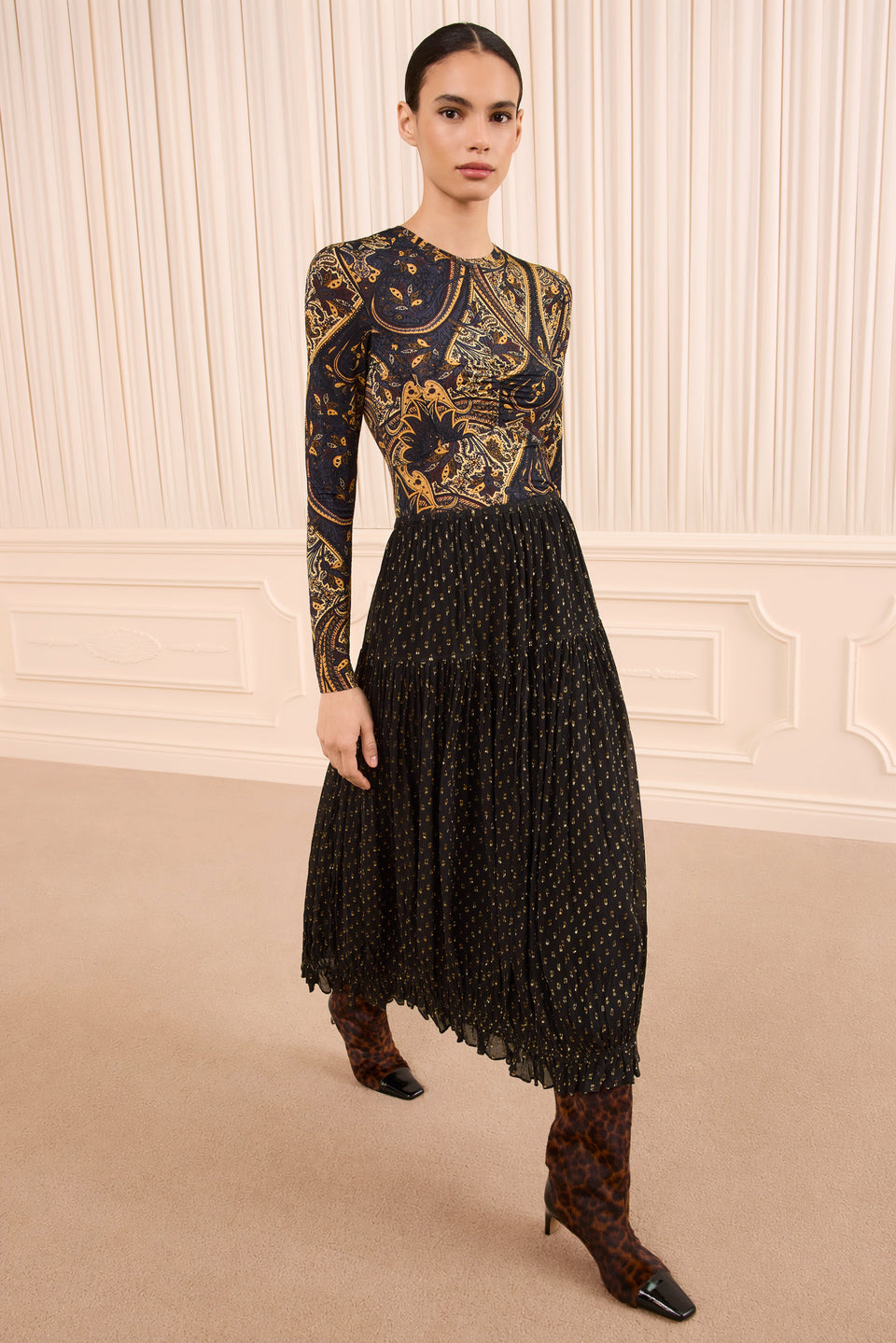 Floret Silk Skirt - Noir