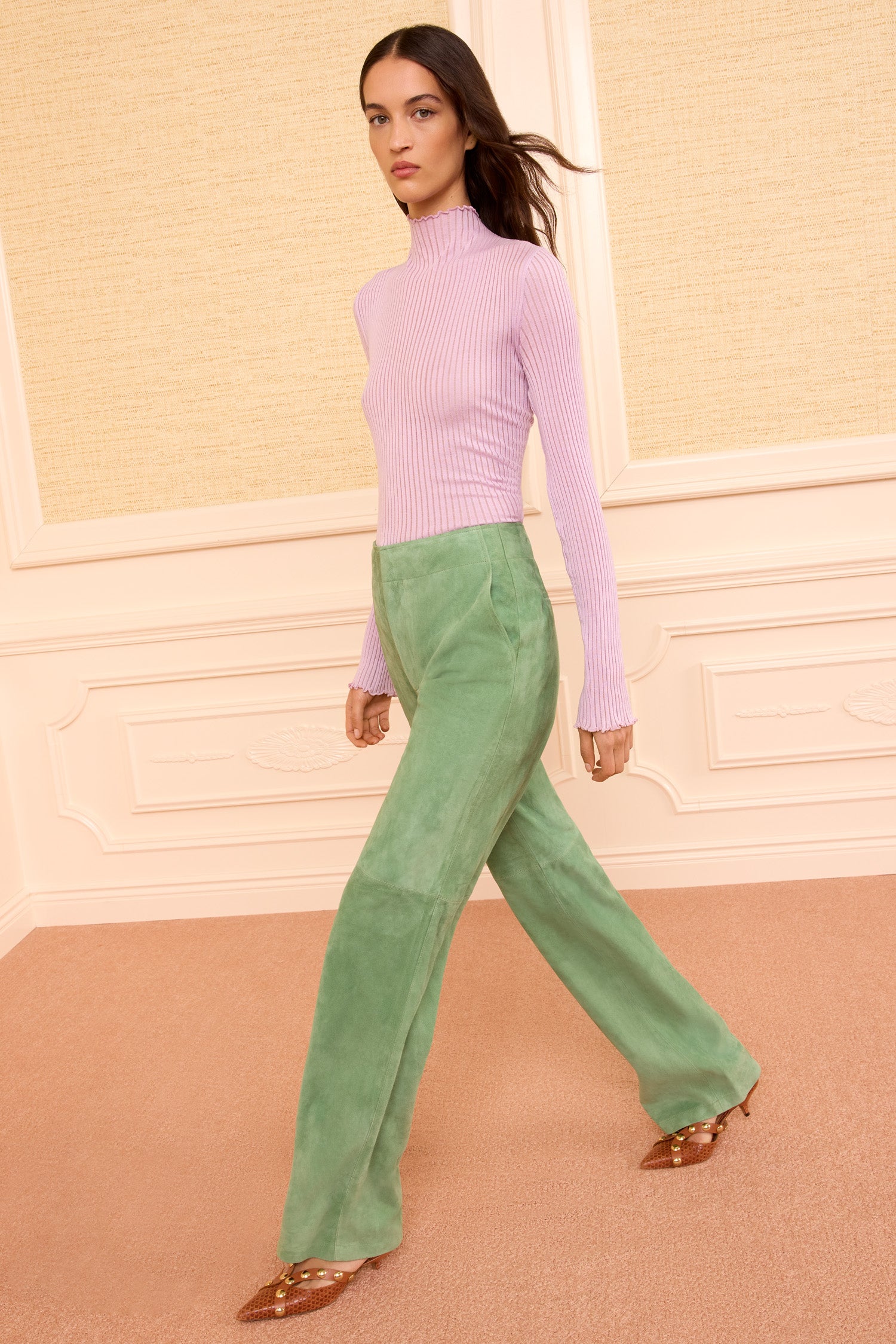 Freja Suede Pant - Aventurine