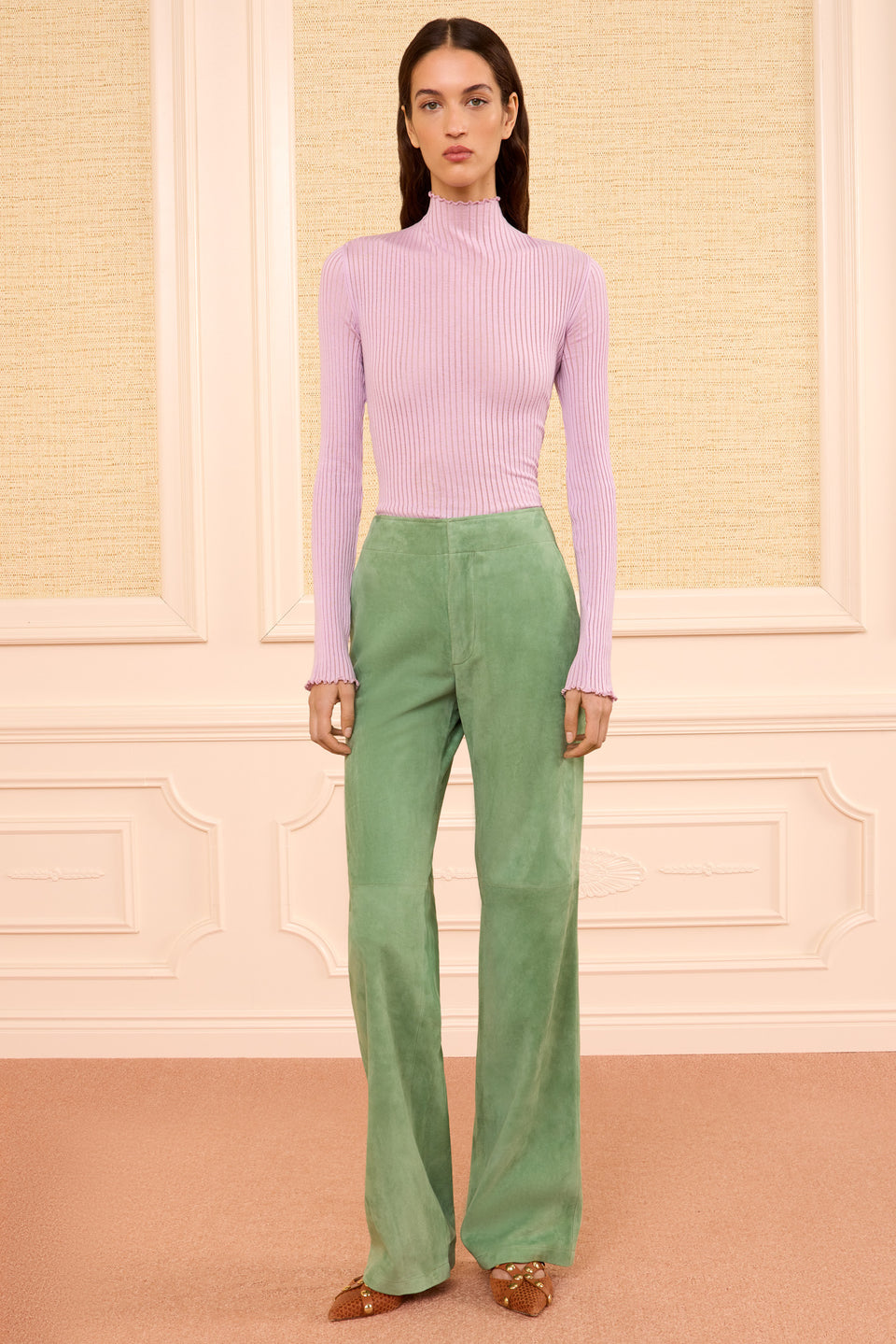 Freja Suede Pant - Aventurine