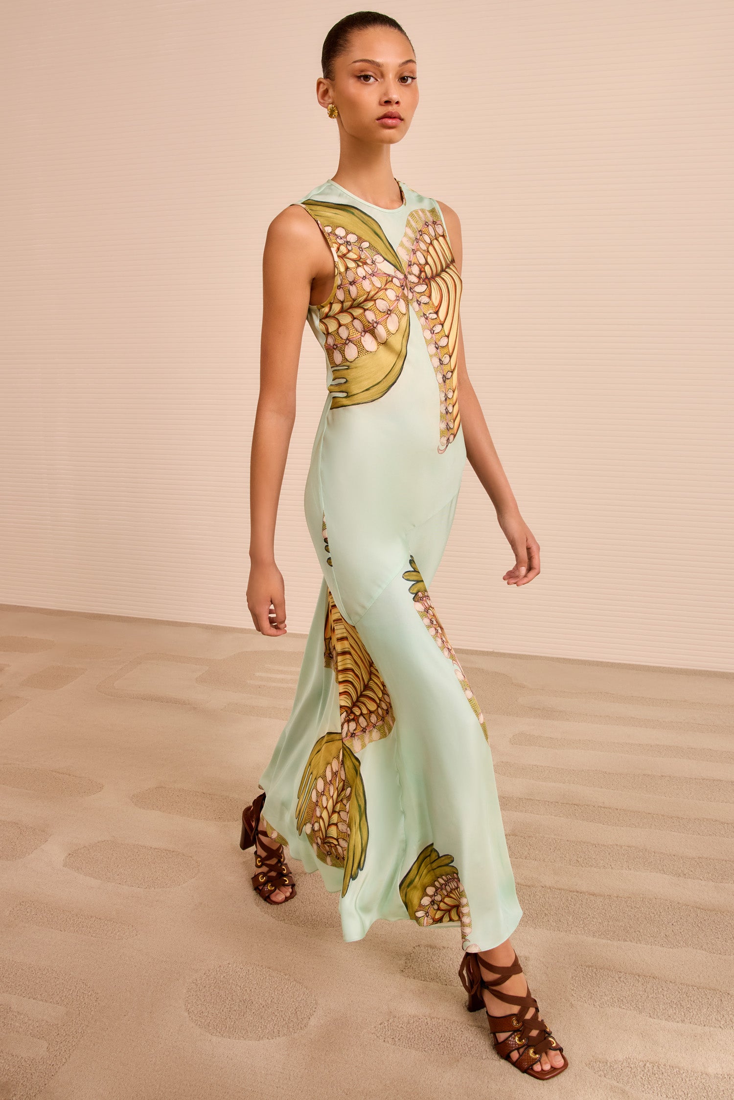 Gaea Midi Dress Water Blossoms