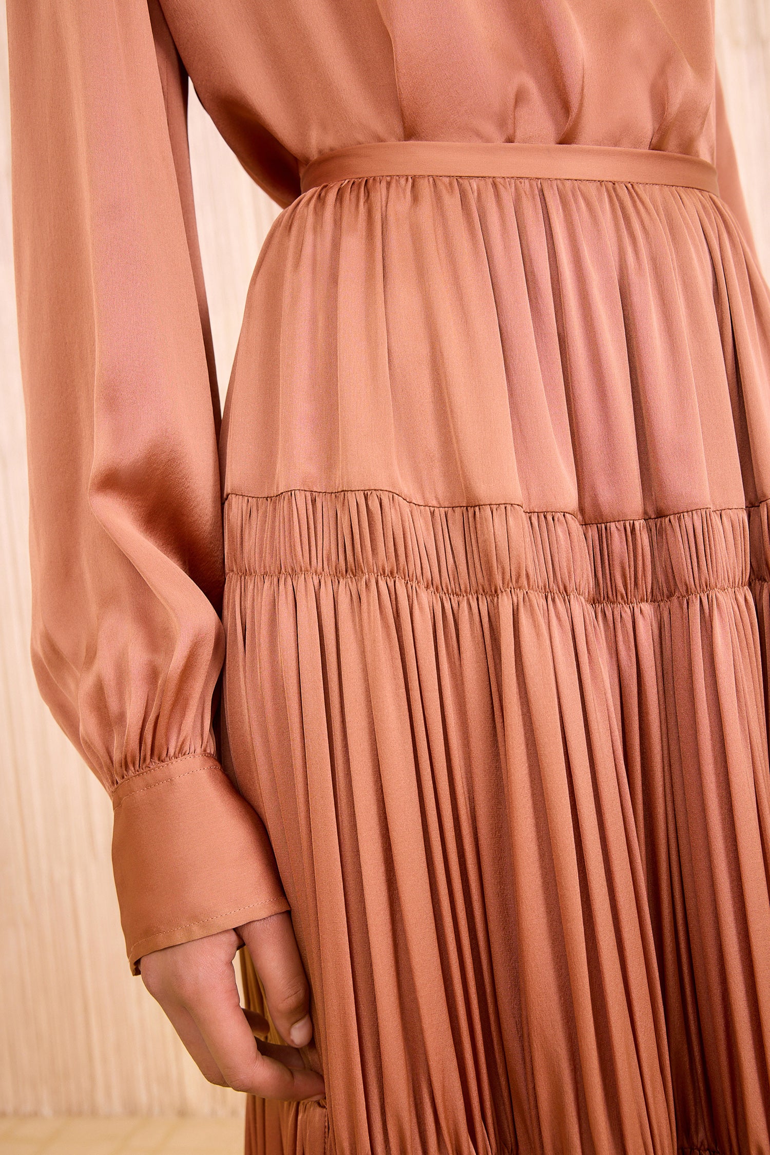 Ulla Johnson Gaelle Silk High Waist Maxi Skirt - Desert Rose