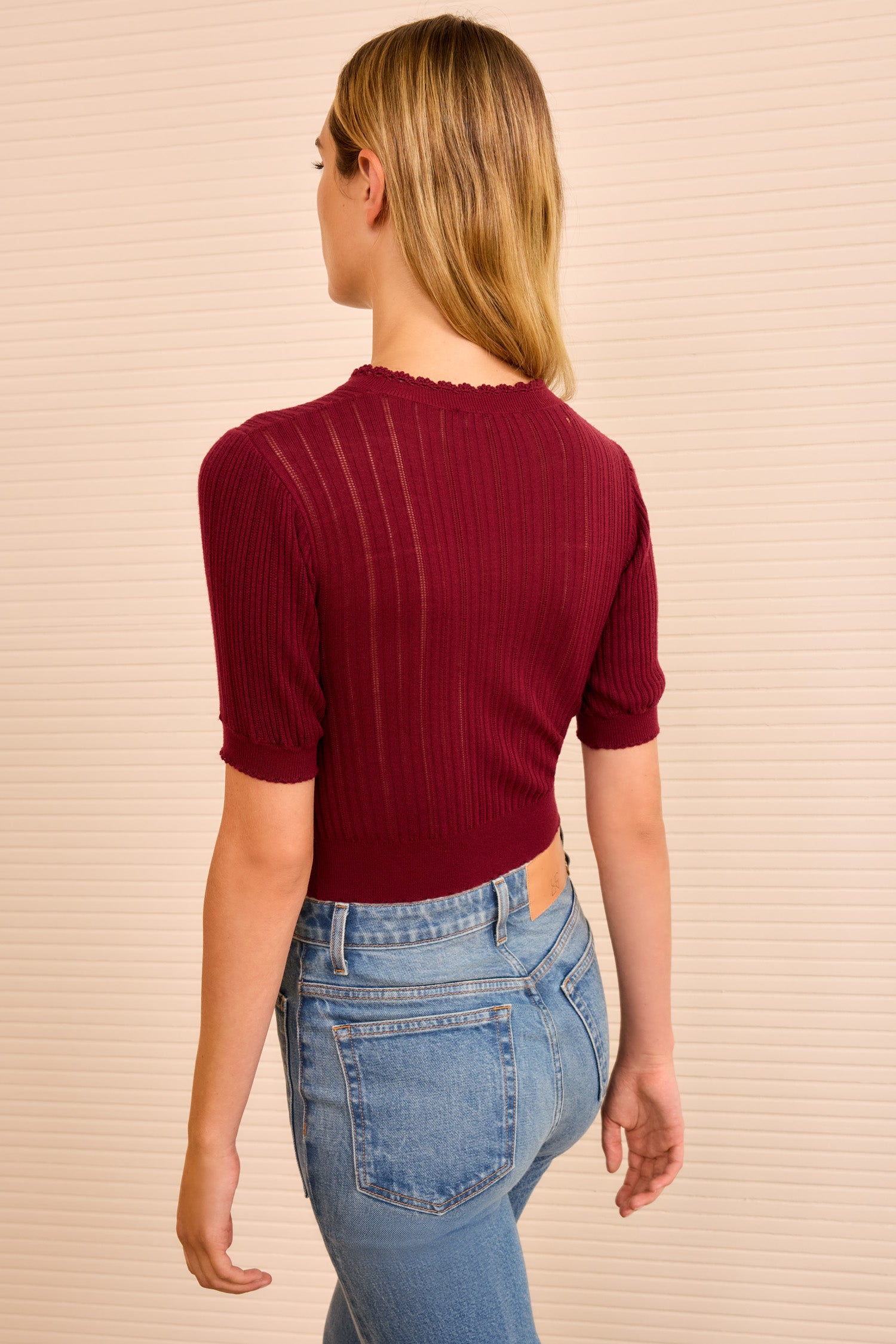Gemma Puff Sleeve Top - Claret