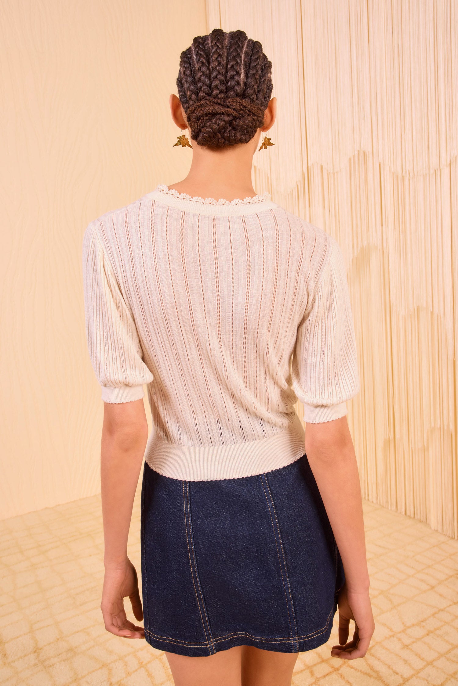 Gemma Short Sleeve Knit Top - Pristine