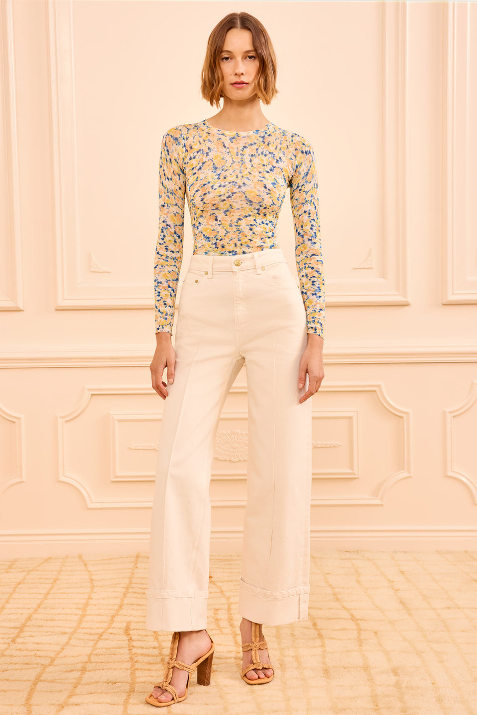 The Genevieve Stretch Pintuck Jean - Cowrie