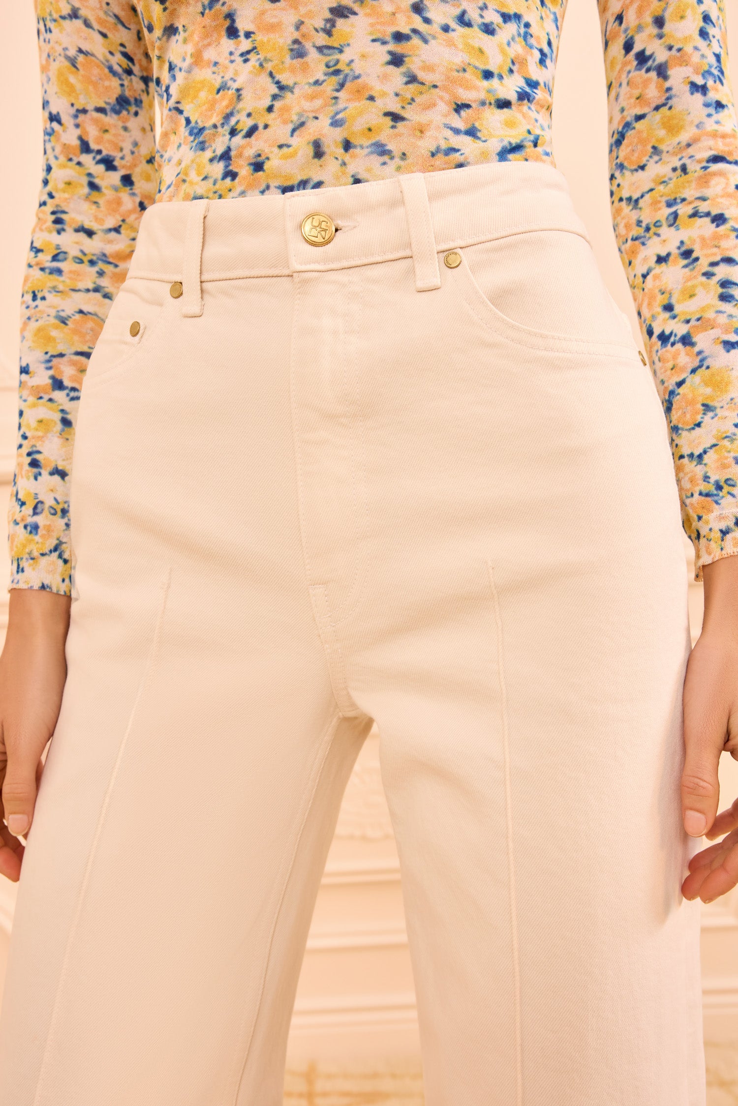 The Genevieve Stretch Pintuck Jean - Cowrie