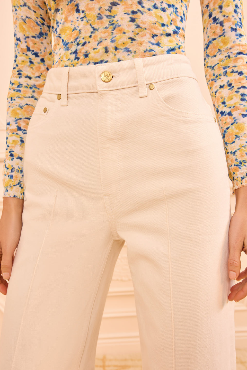 The Genevieve Stretch Pintuck Jean - Cowrie