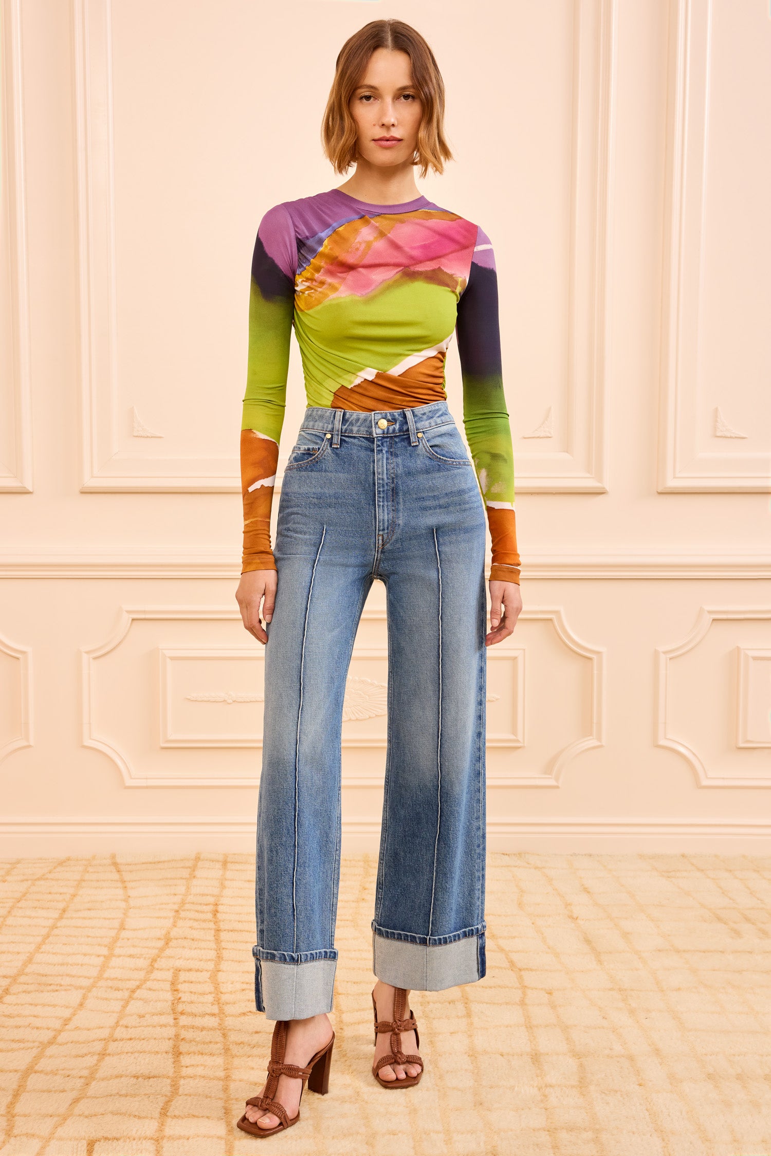 The Genevieve Stretch Pintuck Jean - Danube