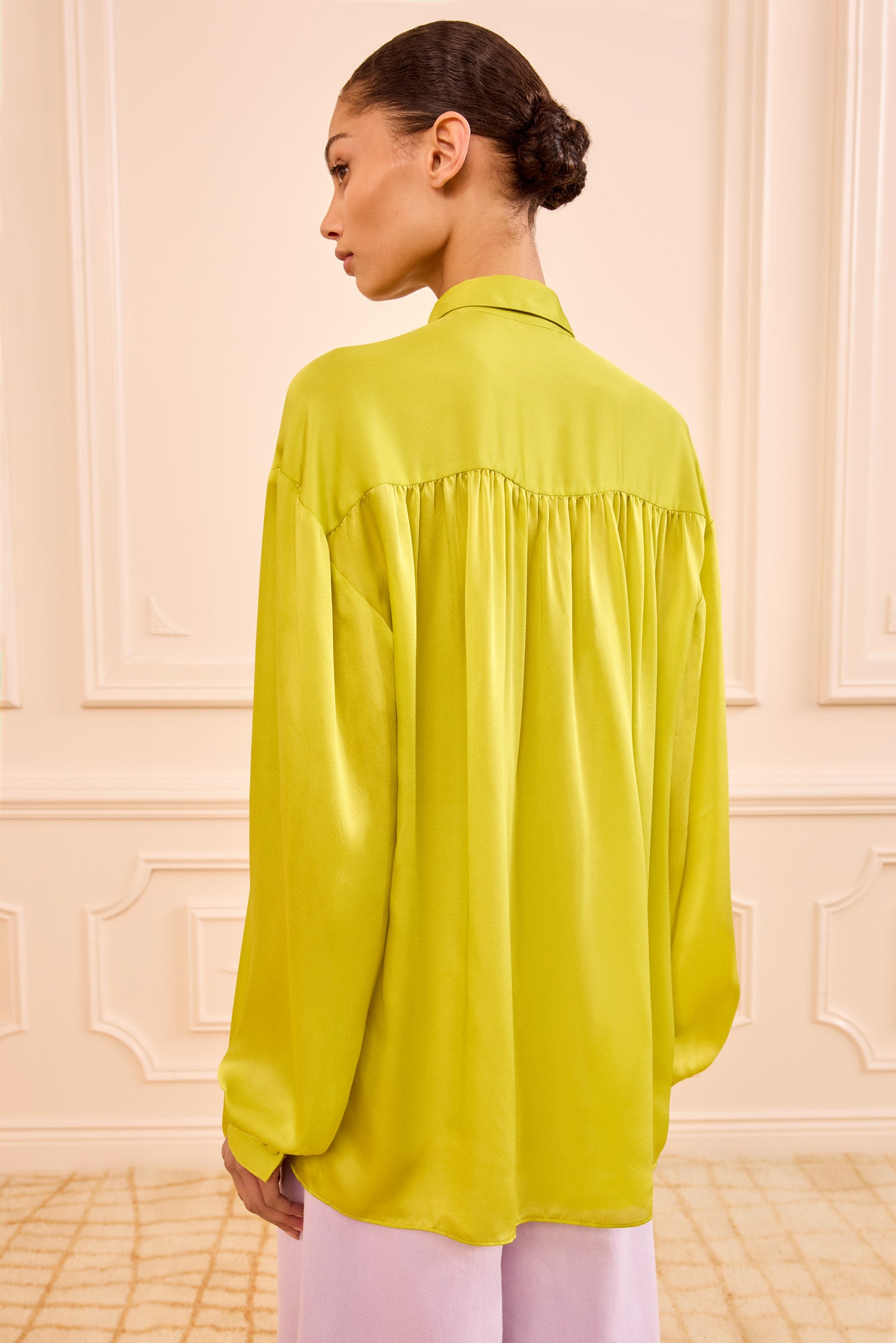 Ulla Johnson Gesture Silk Blouse - Chartreuse