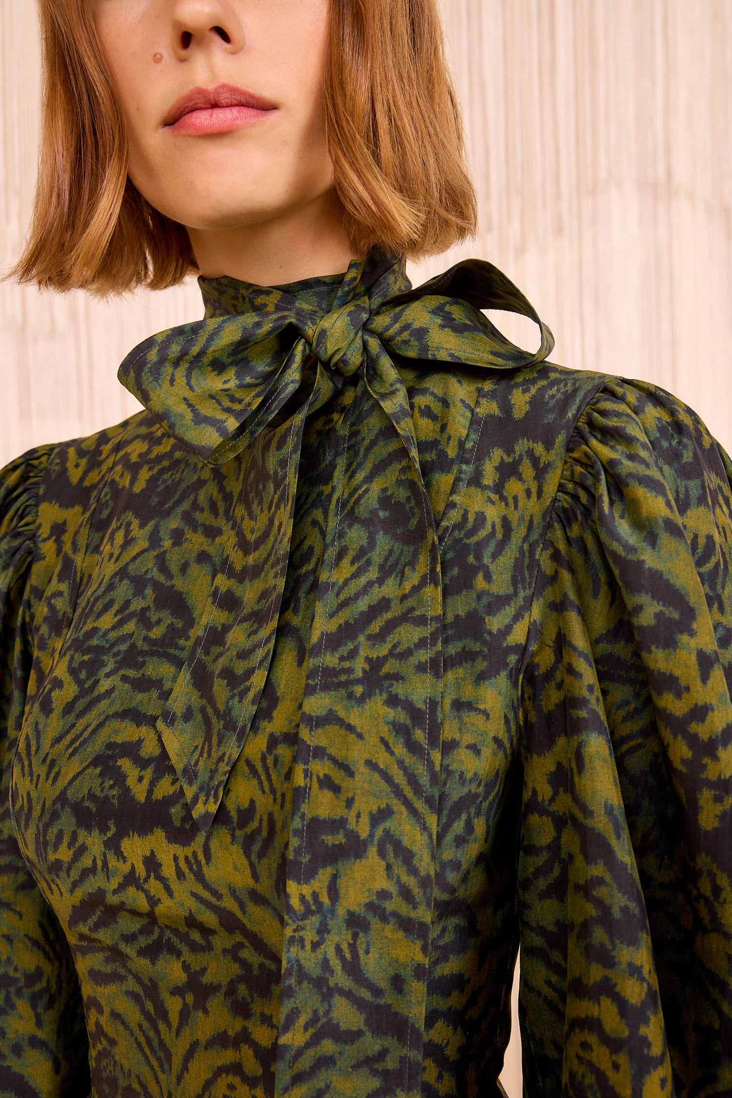 Ulla Johnson Giorgia Silk Neck Tie Blouse - Desert Jasper