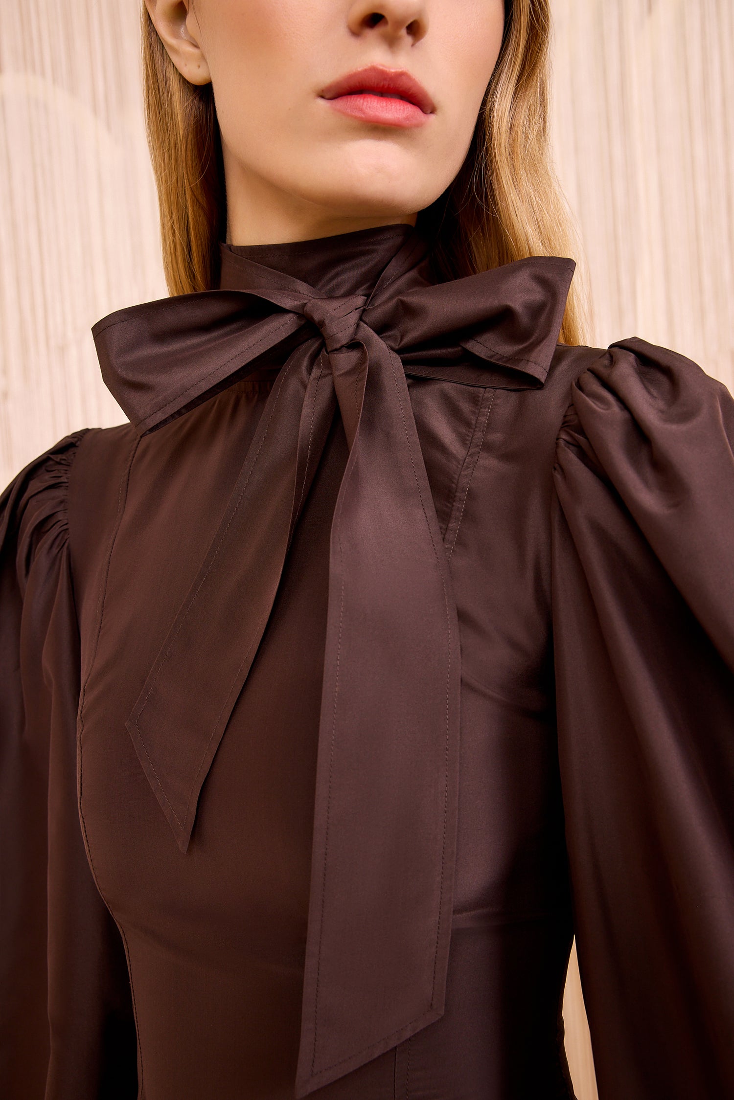 Giorgia Silk Neck Tie Blouse - Sequoia