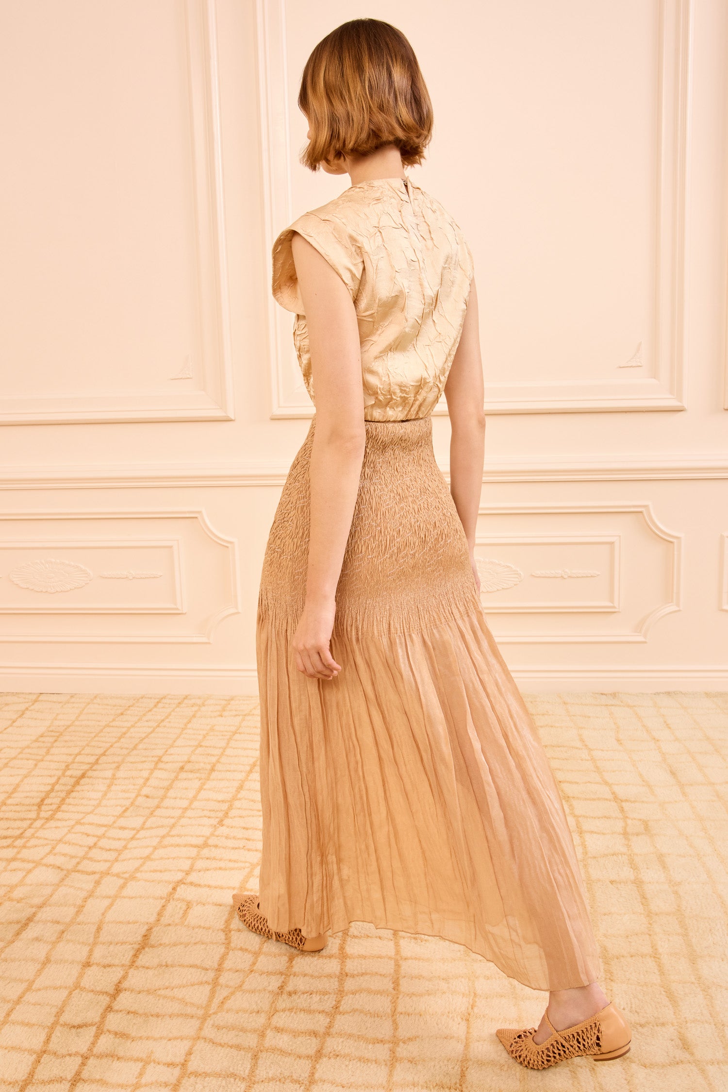 Ulla Johnson Gisella Satin Crop Top - Driftwood