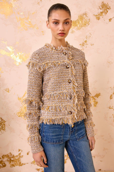 自宅試着のみ】Wool-Blend Fancy Tweed Jacket 自宅試着のみ】Wool